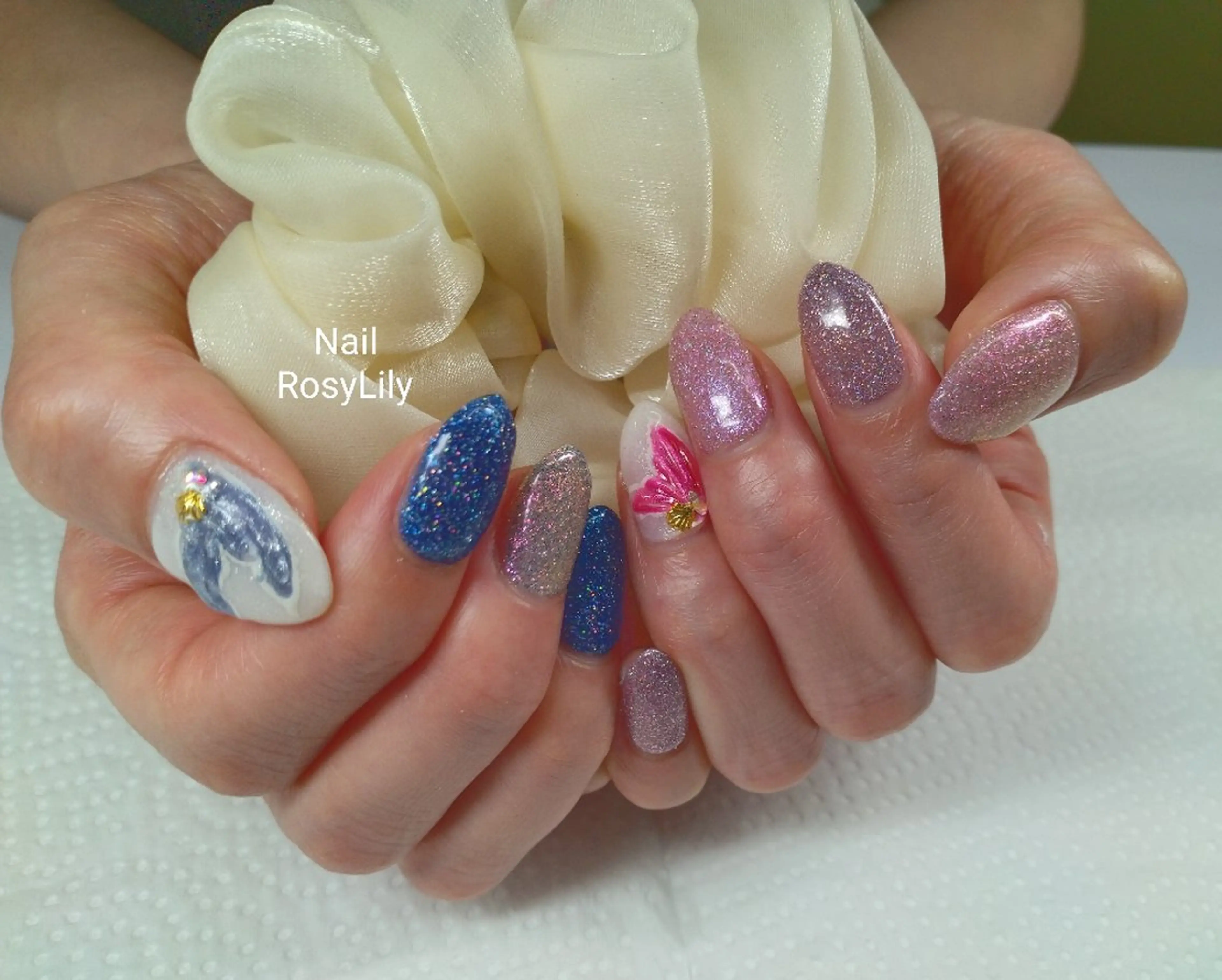 ネイル フラッシュネイル 持ち込み ハンドネイル プライベートサロン RosyLily所属・プライベートサロン Rosy Lilyのネイルデザイン