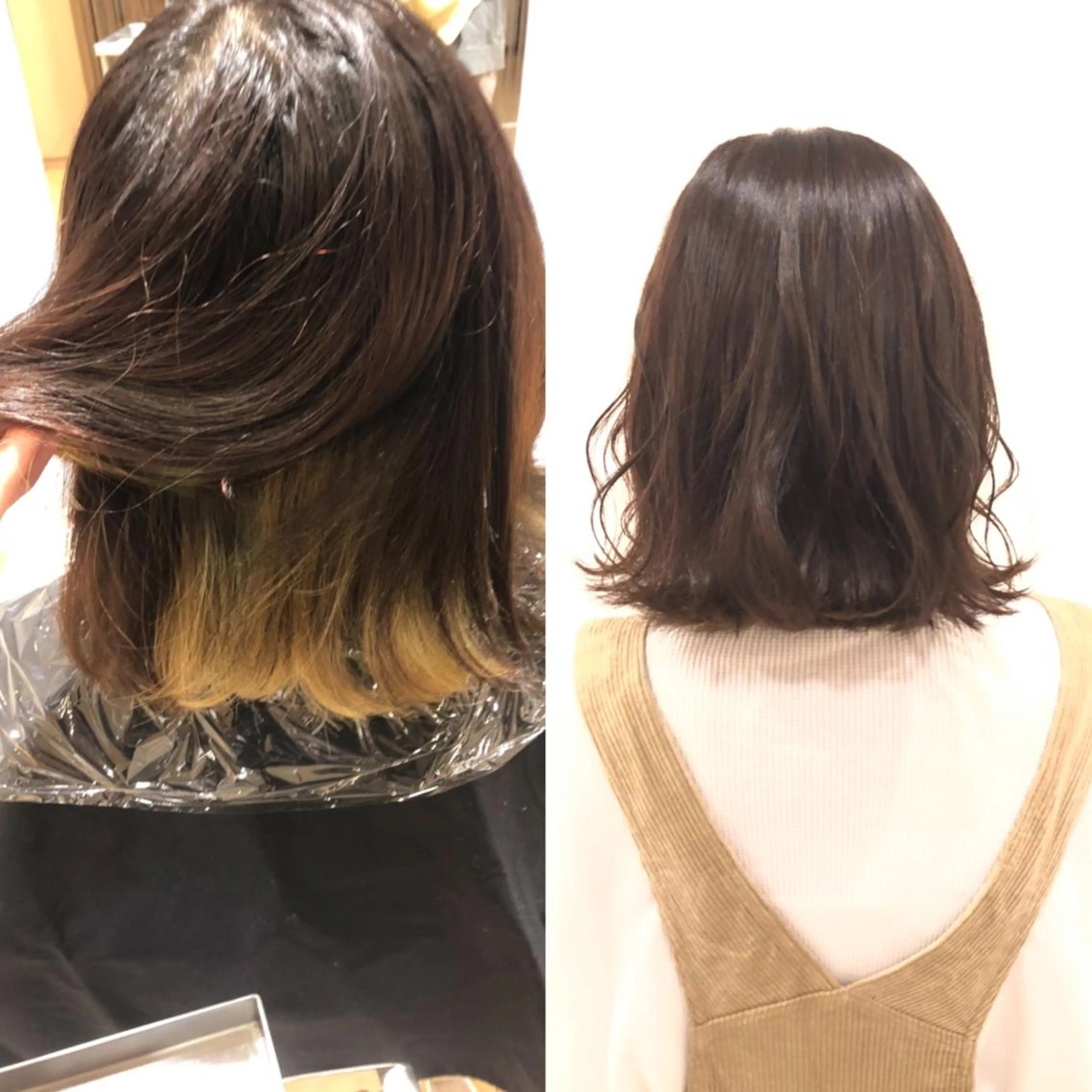 ミディアム カラー 大久保 優香のヘアスタイル