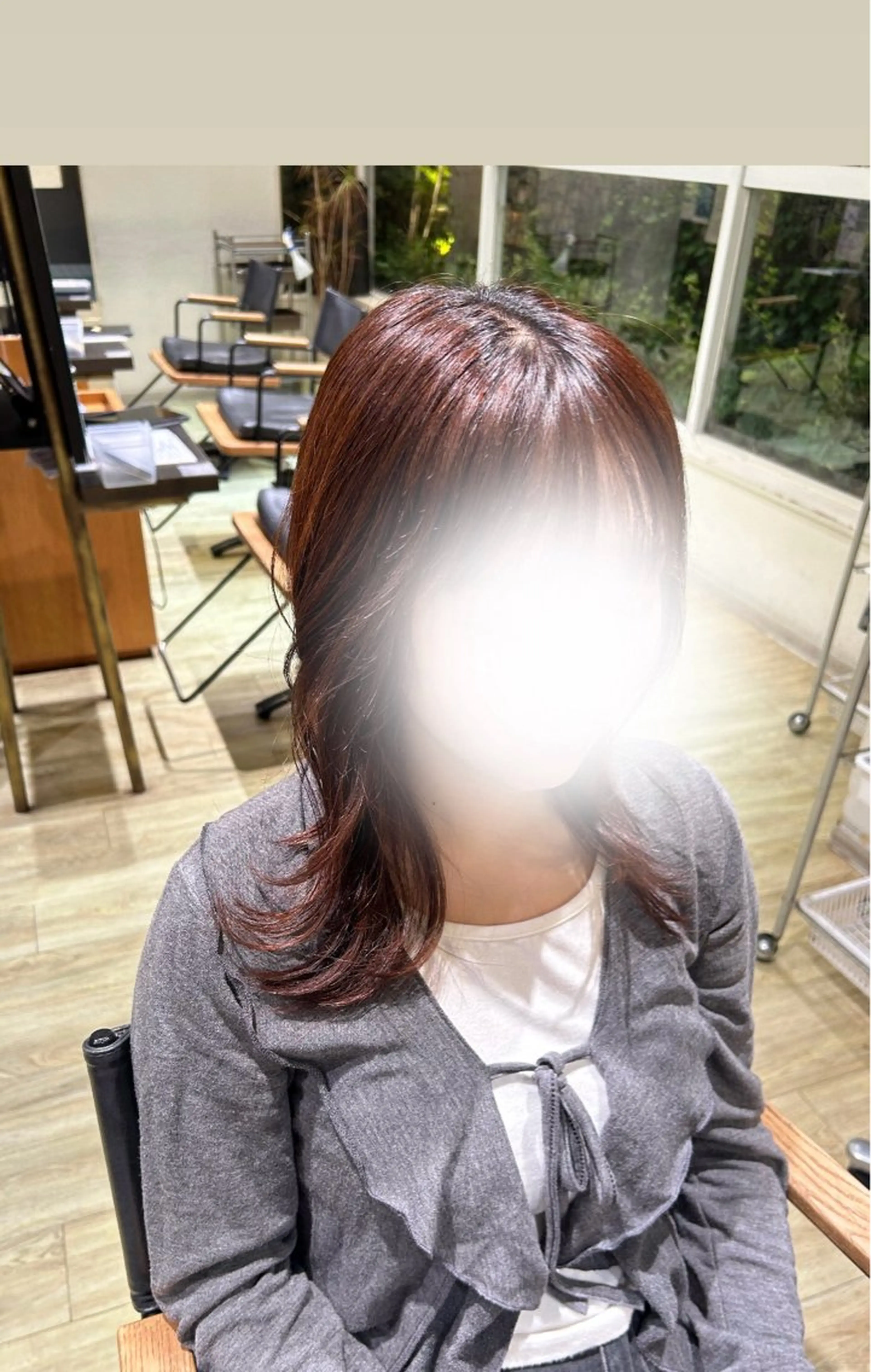 ロング ヘアアレンジ 韓国風ヘア レイヤーカット カット 水木 里咲のヘアスタイル