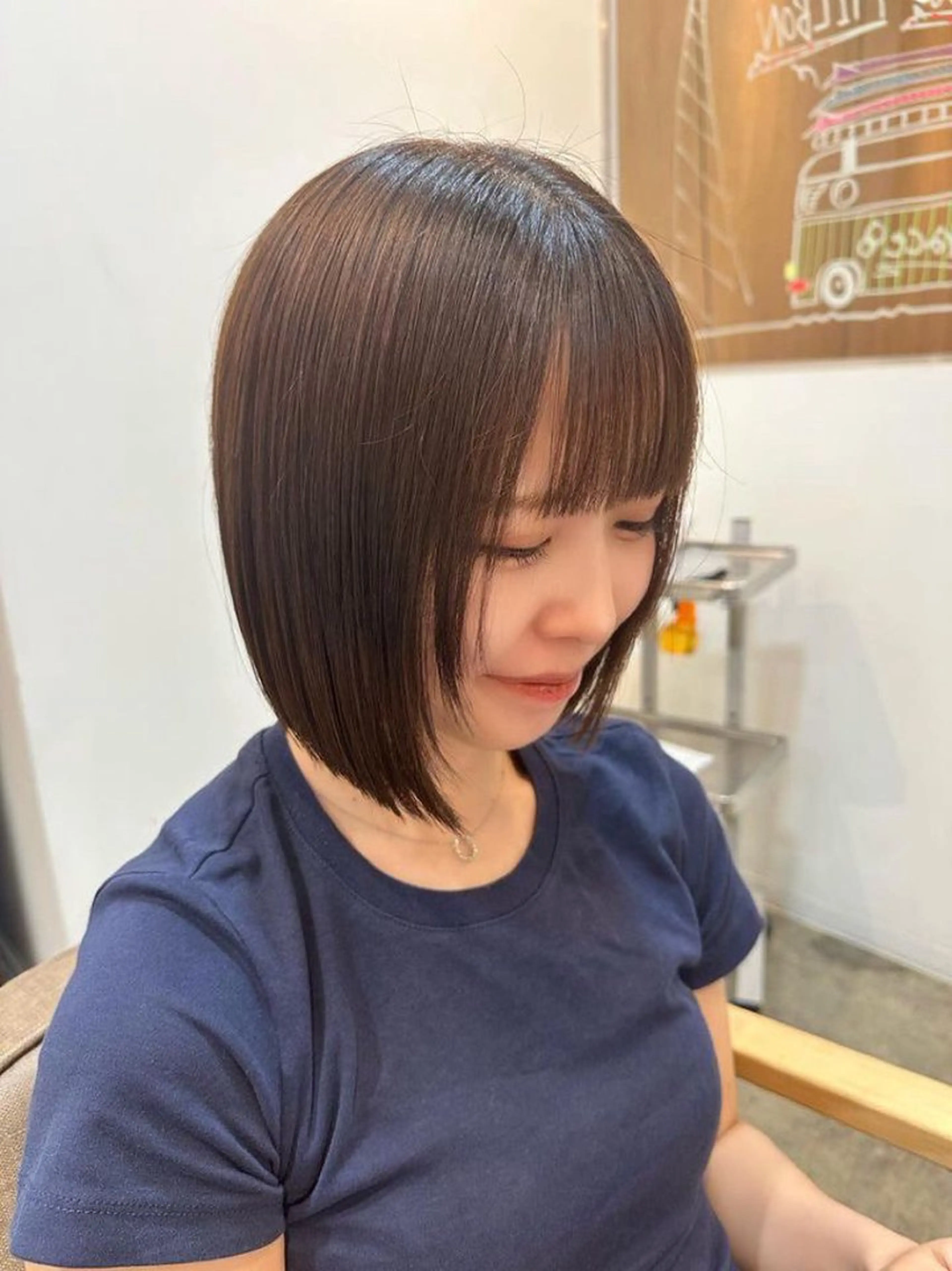 ミディアム ボブ 顔まわりレイヤー 顔周りカット レイヤーカット ボブ特化美容師 /荒井悠葵のヘアスタイル