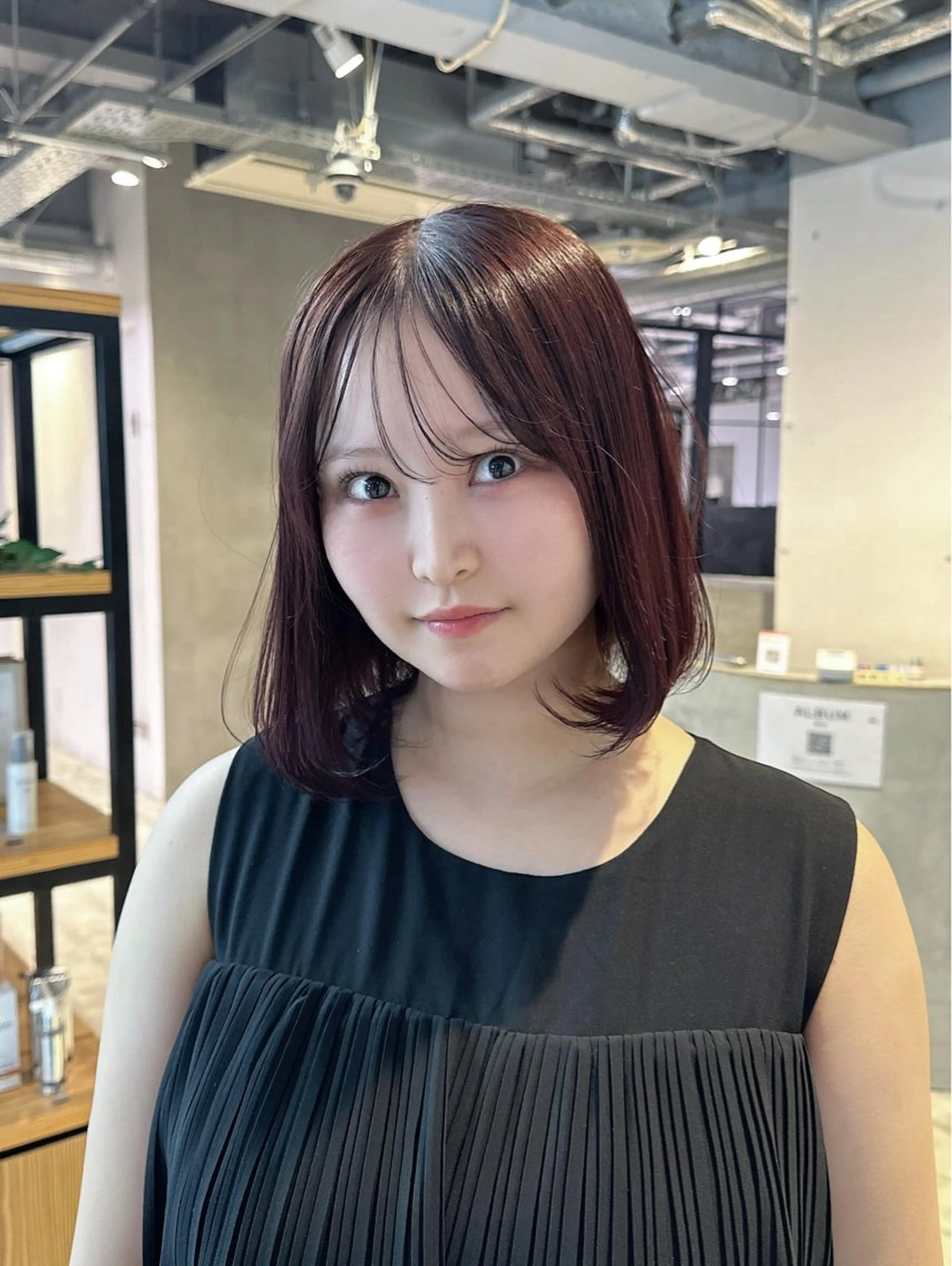 カラー ブラウンカラー レッドカラー ALBUM池袋店所属・レイヤー💚ショート なかむらるか🐬💞のヘアスタイル