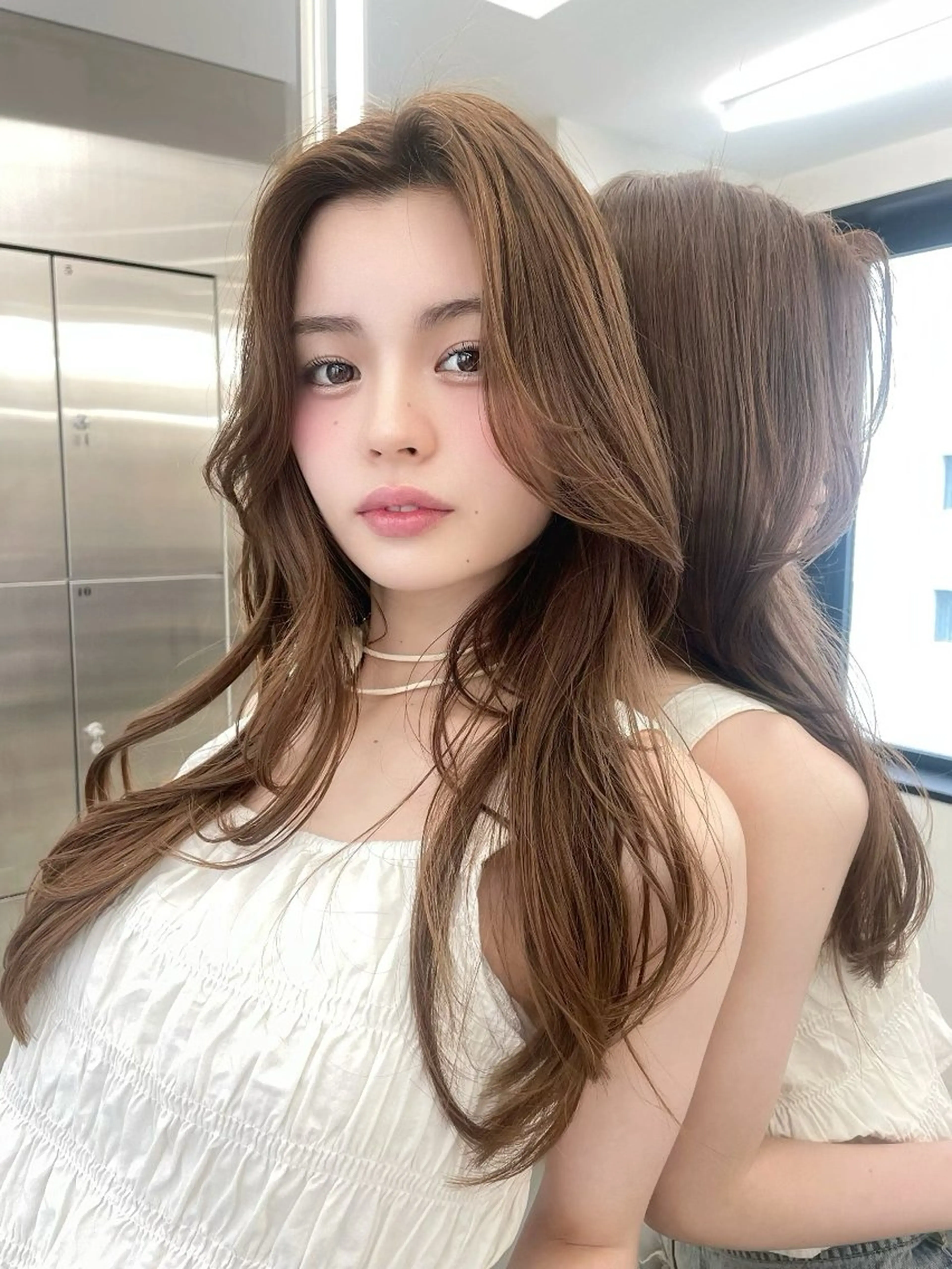 ロング カラー ベージュカラー レイヤーカット sand yokohama所属・⭐️似合わせカットN o.1🌟ホノ✨のヘアスタイル