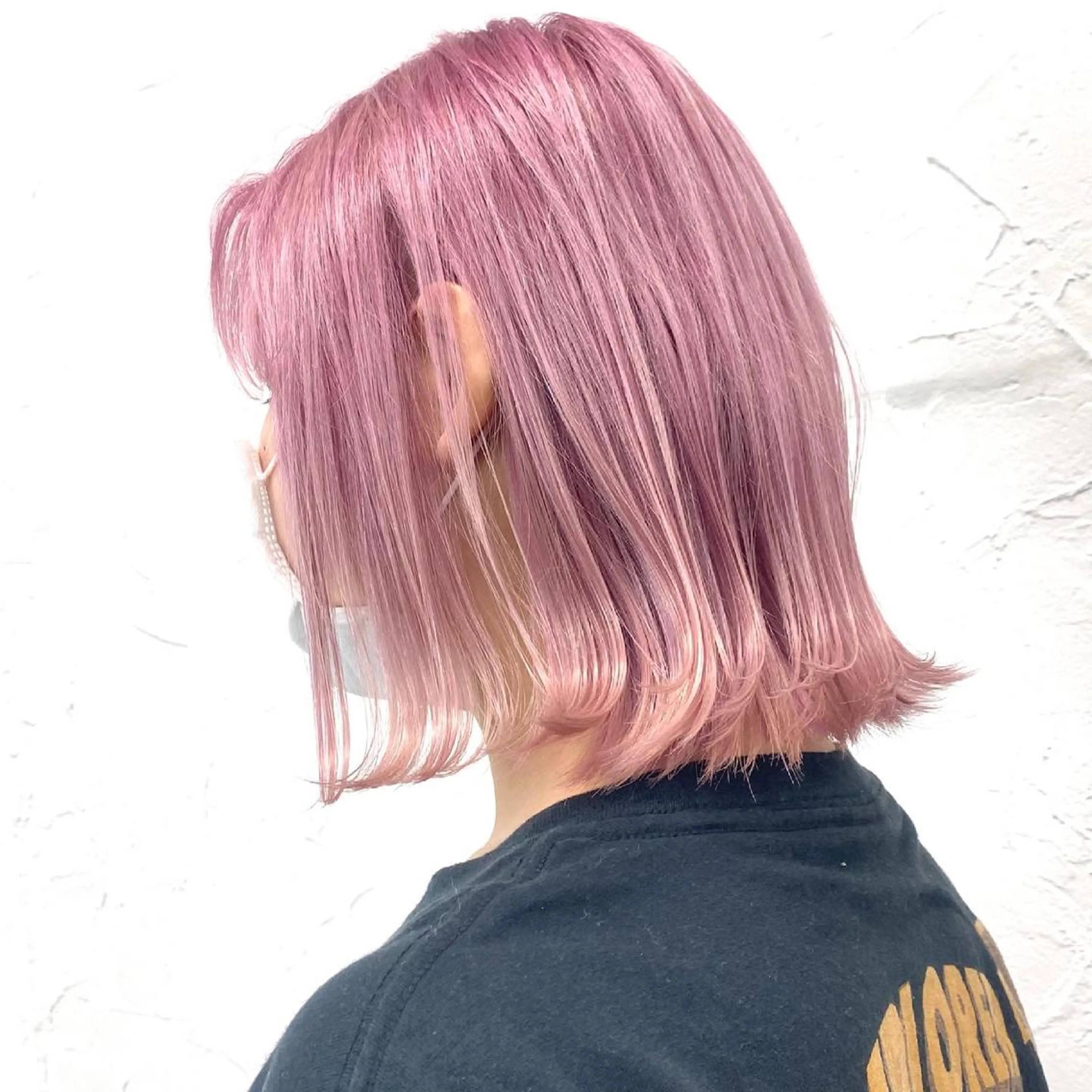 ミディアム カラー バレイヤージュ ミストバング ベージュカラー 黒髪 ブリーチ ヘアカラー トリートメント ブルーカラー 🌈SOUTOMEのヘアスタイル