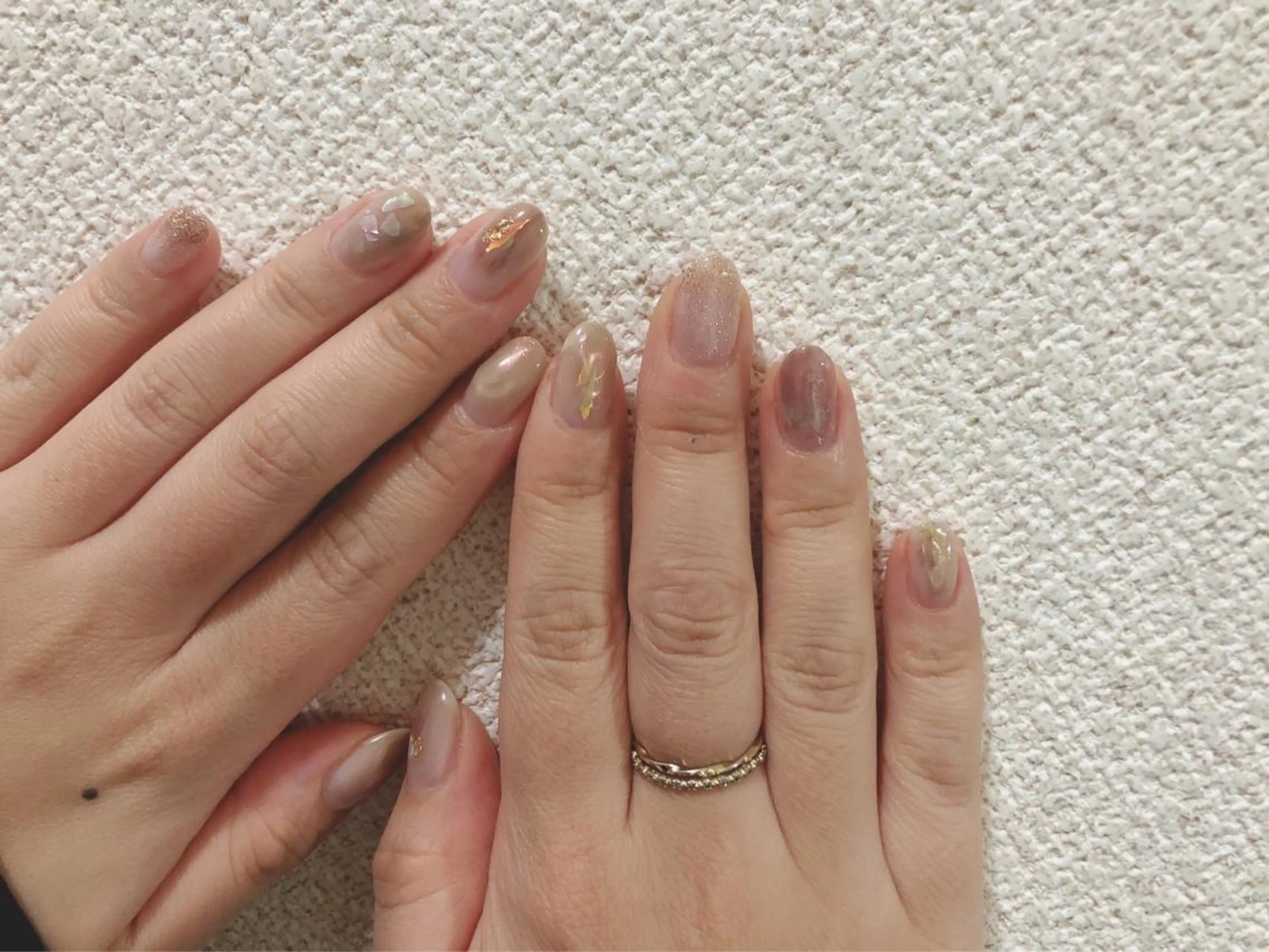 ネイル オーロラネイル ニュアンスネイル kiki nail 二子玉川のネイルデザイン
