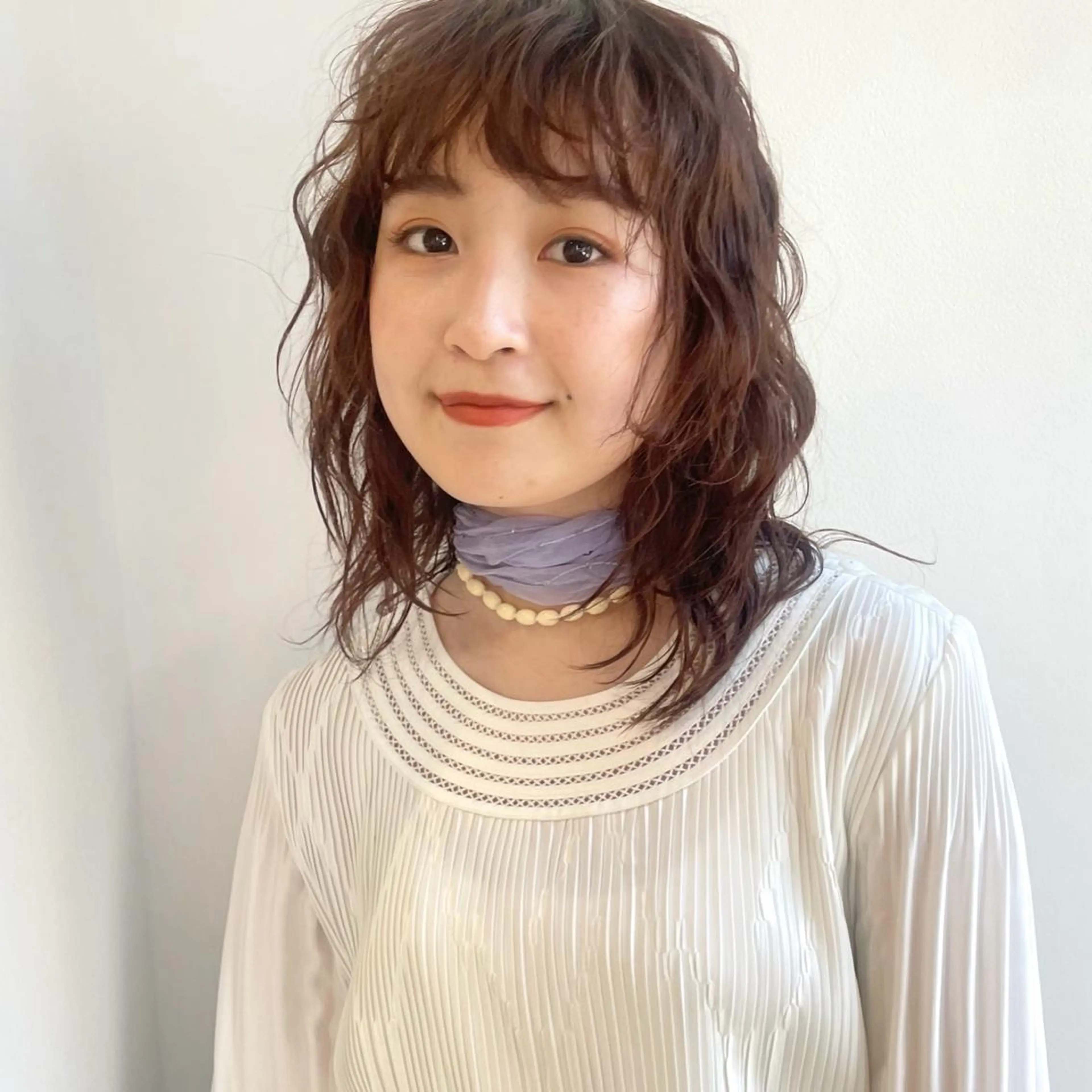 ミディアム カラー ベージュカラー オレンジ オレンジベージュ カット ヘアカラー トリートメント 🍊暖色×顔周り 🍊cocoroのヘアスタイル