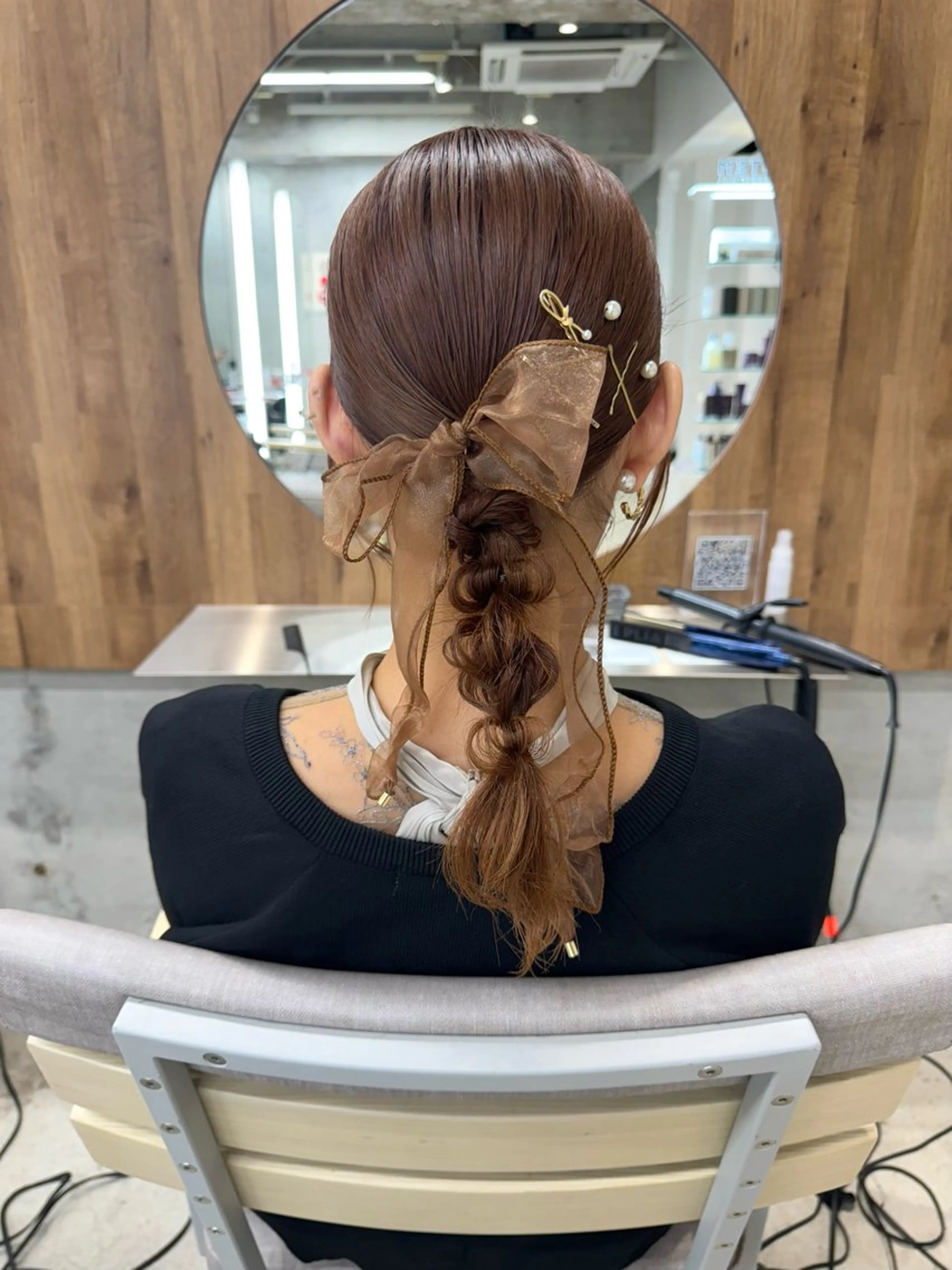 ミディアム ヘアアレンジ 艶カラー/アレンジ 🪞🎀✨️hinaのヘアスタイル
