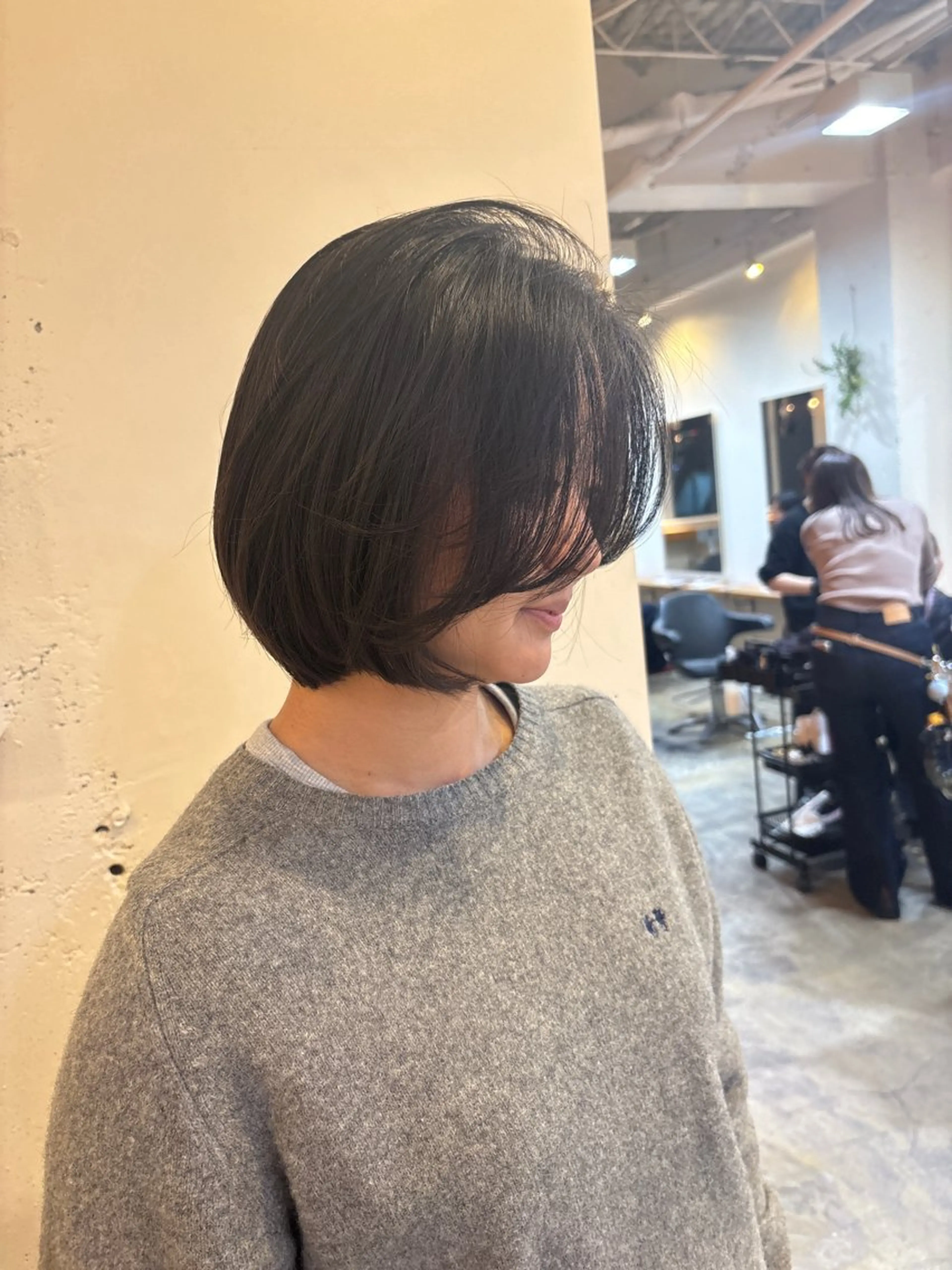 ミディアム カラー ボブレイヤー ボブ レイヤーカット カット ヘアカラー トリートメント RIN／韓国ヘア レイヤーカットのヘアスタイル