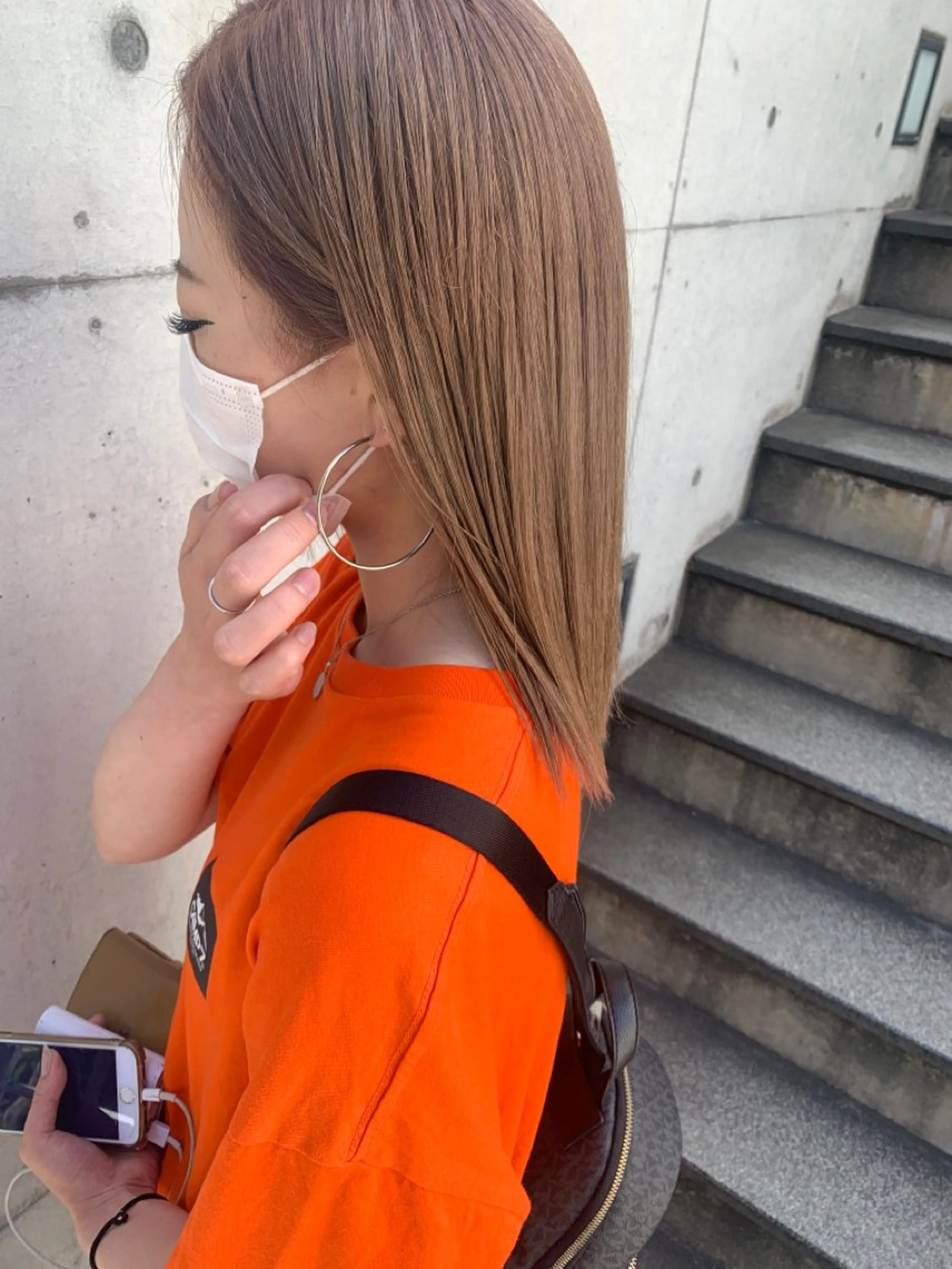 ミディアム カラー ヘアアレンジ メンズ キッズ ヘアカラー 🌈難波🌈ベージュ カラー【ヒロム】のヘアスタイル