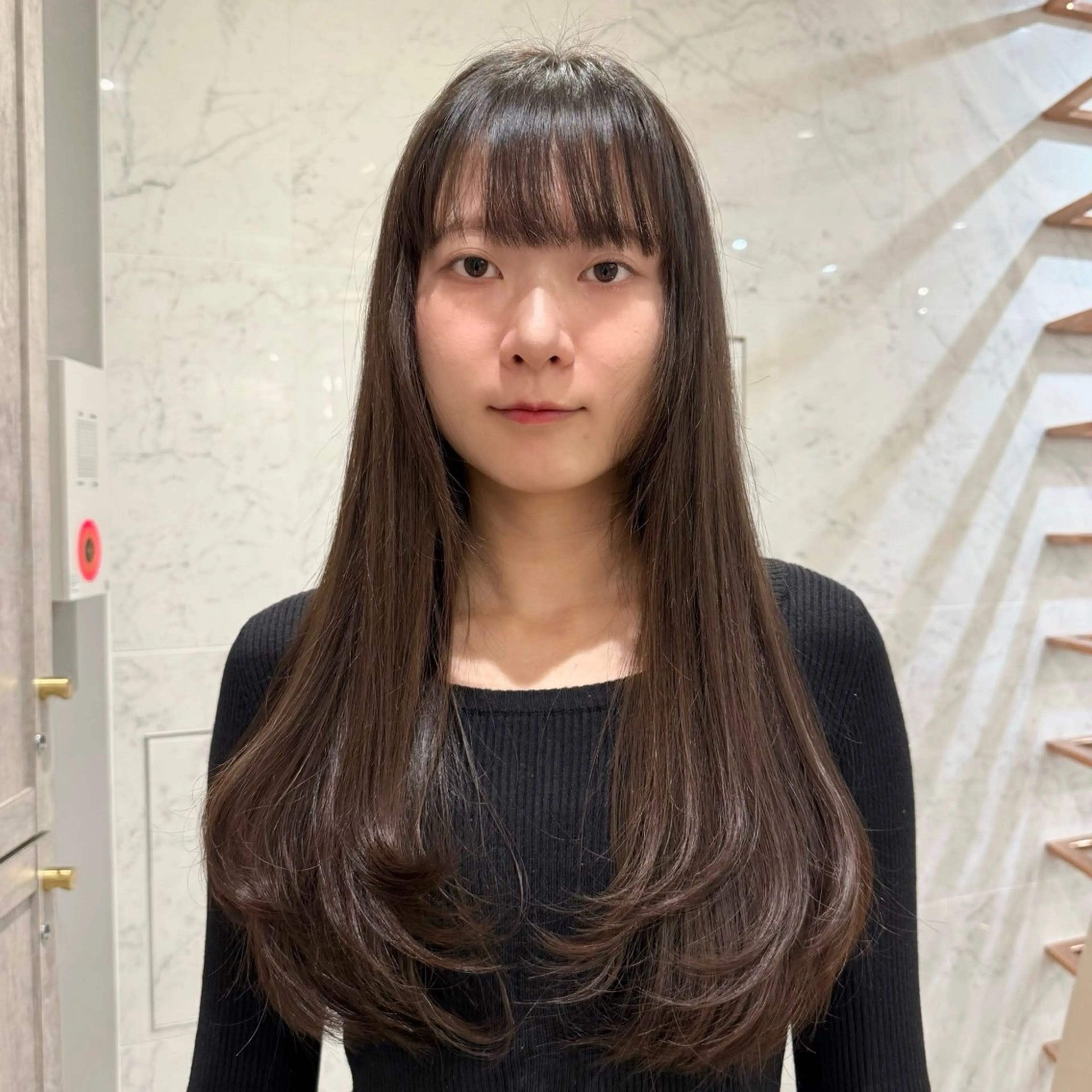 ロング レイヤーカット ロング カット かどたはるな レイヤー/パーマのヘアスタイル