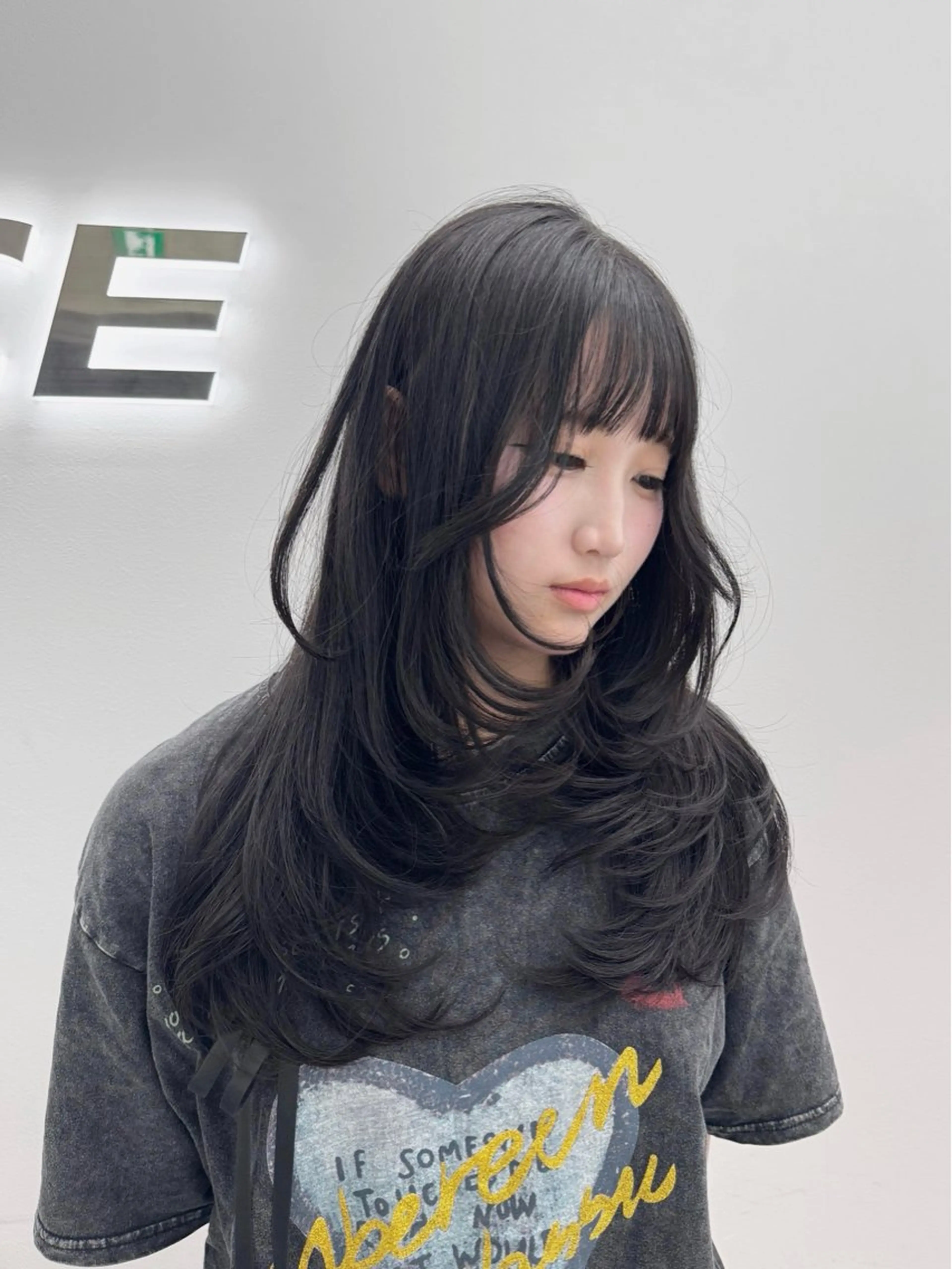ロング 🤍韓国風透明髪🤍 レイヤー🤍きょうのヘアスタイル