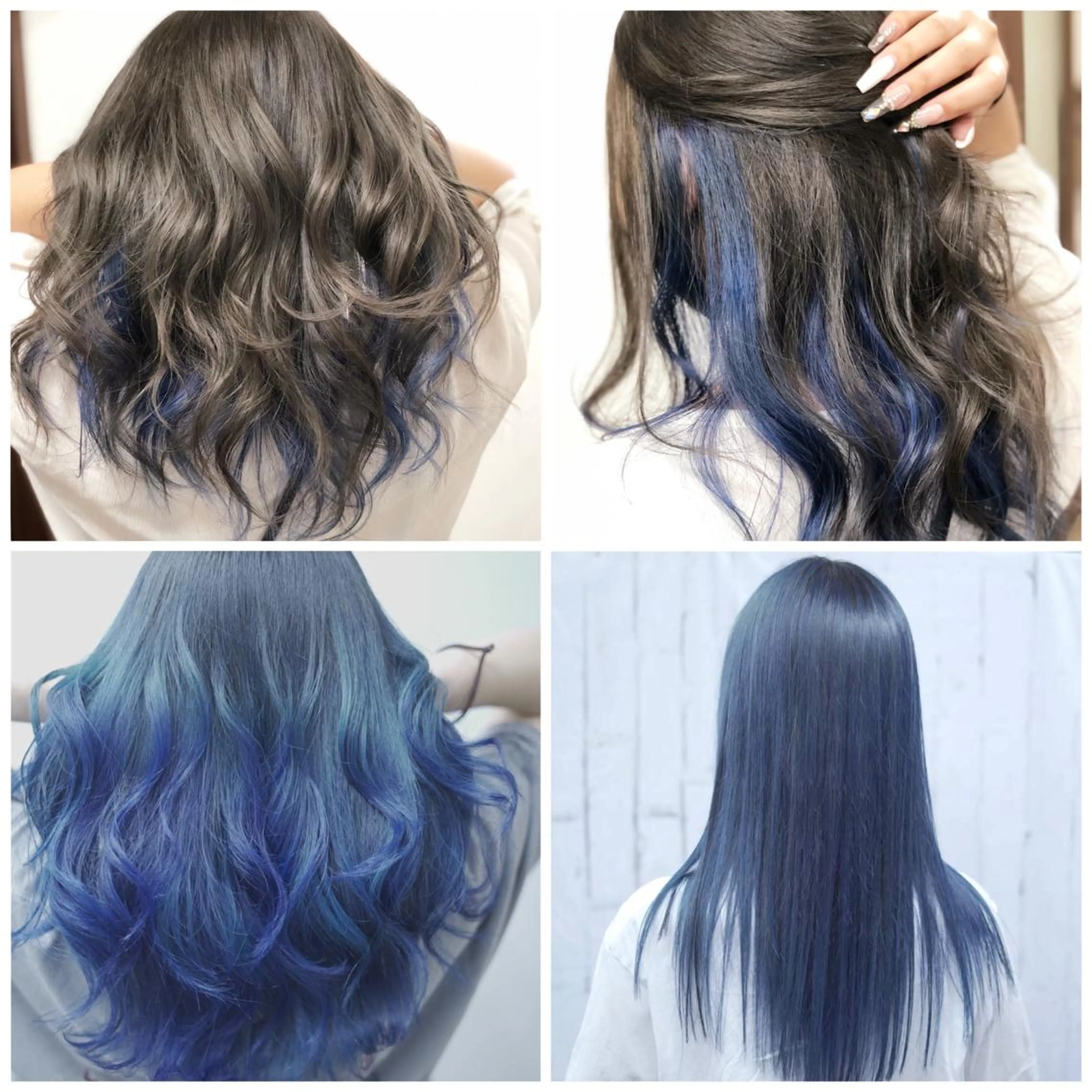 セミロング カラー ブルーカラー ヤナ マネージャーのヘアスタイル
