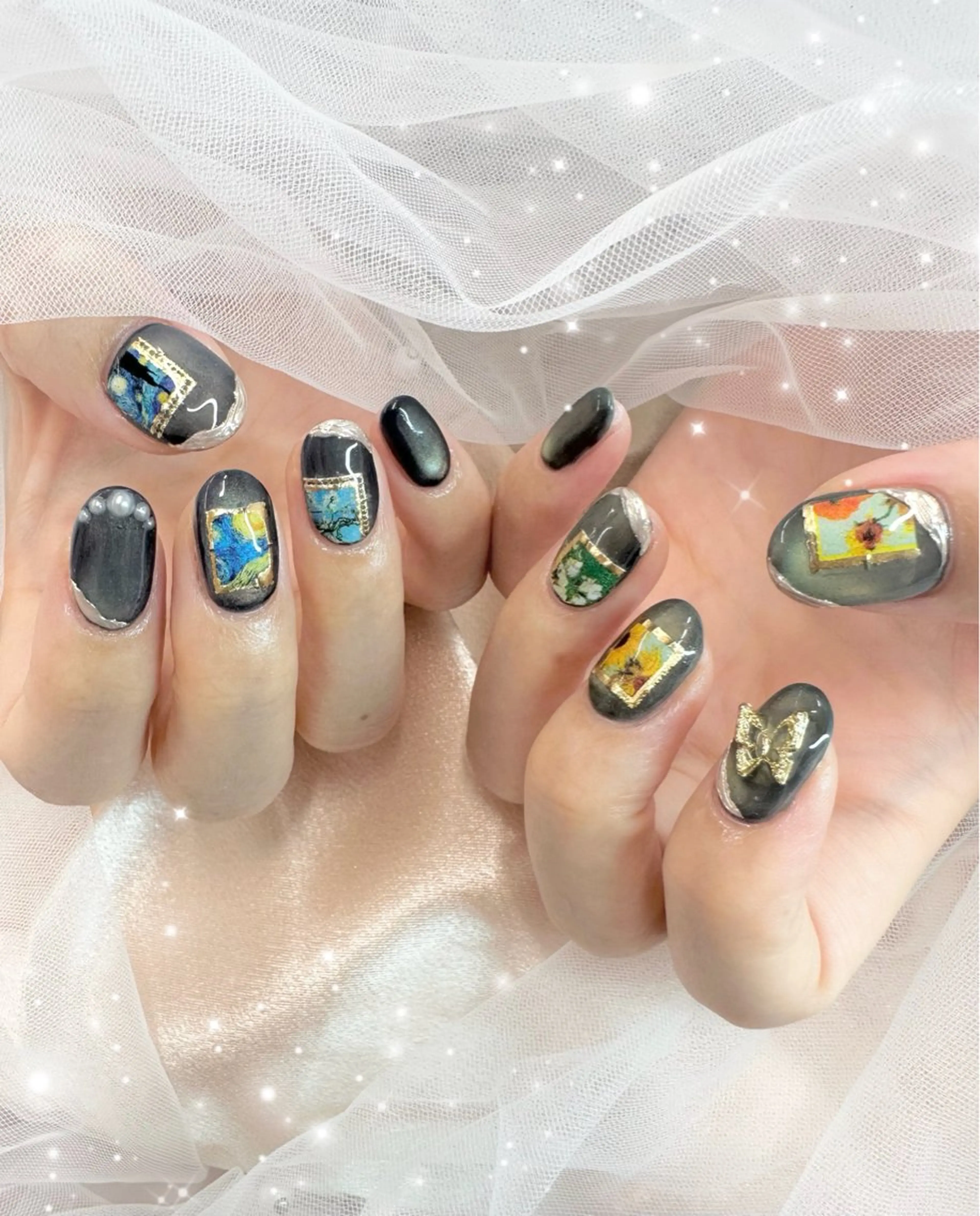 ネイル アートネイル ミラーネイル 持ち込み Pawtique SAYAKAのネイルデザイン