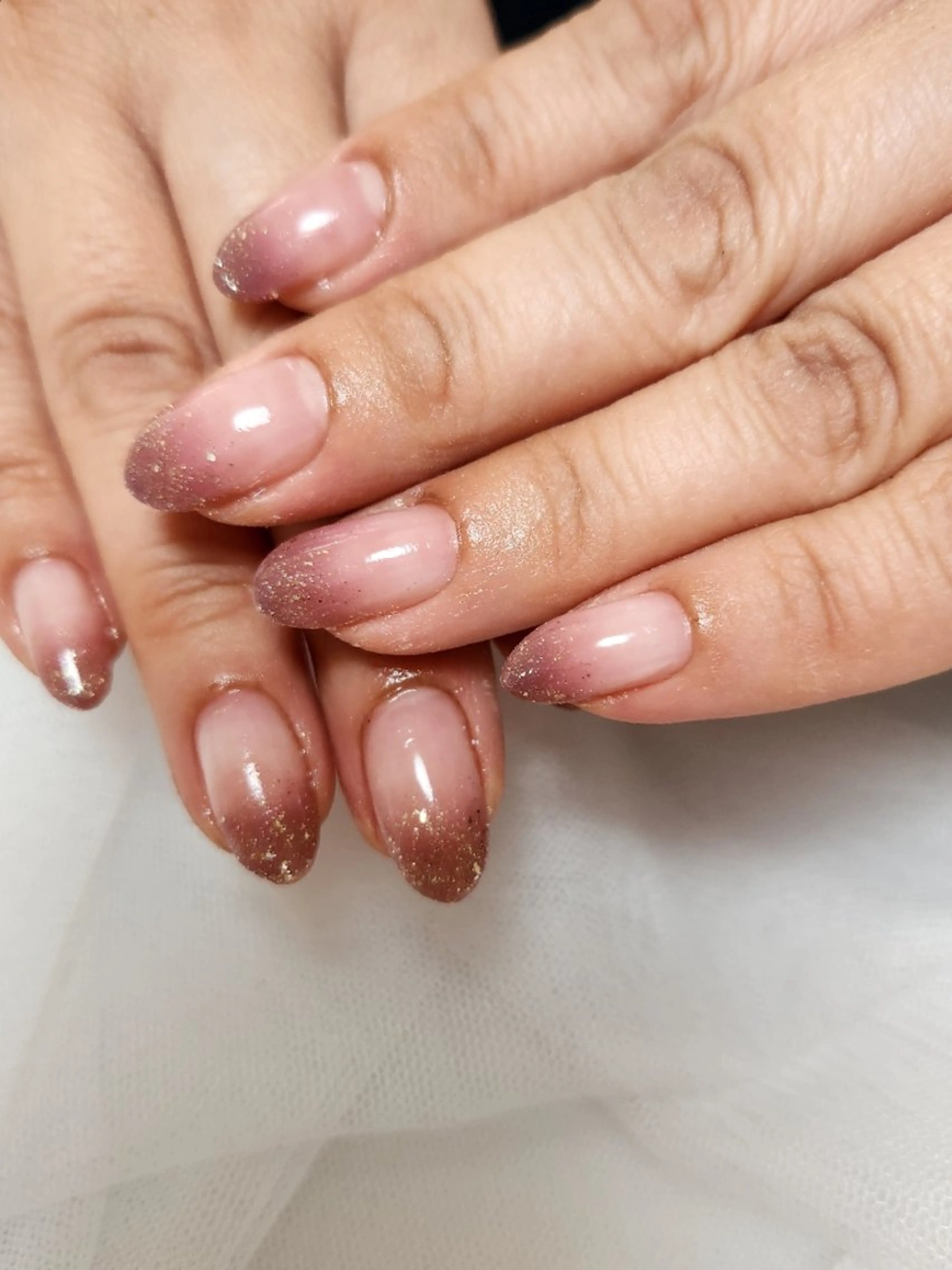 ネイル ジェルネイル グラデーション キラキラネイル ラメ(グリッター) オフィスネイル Nailroom3  古屋明美のネイルデザイン
