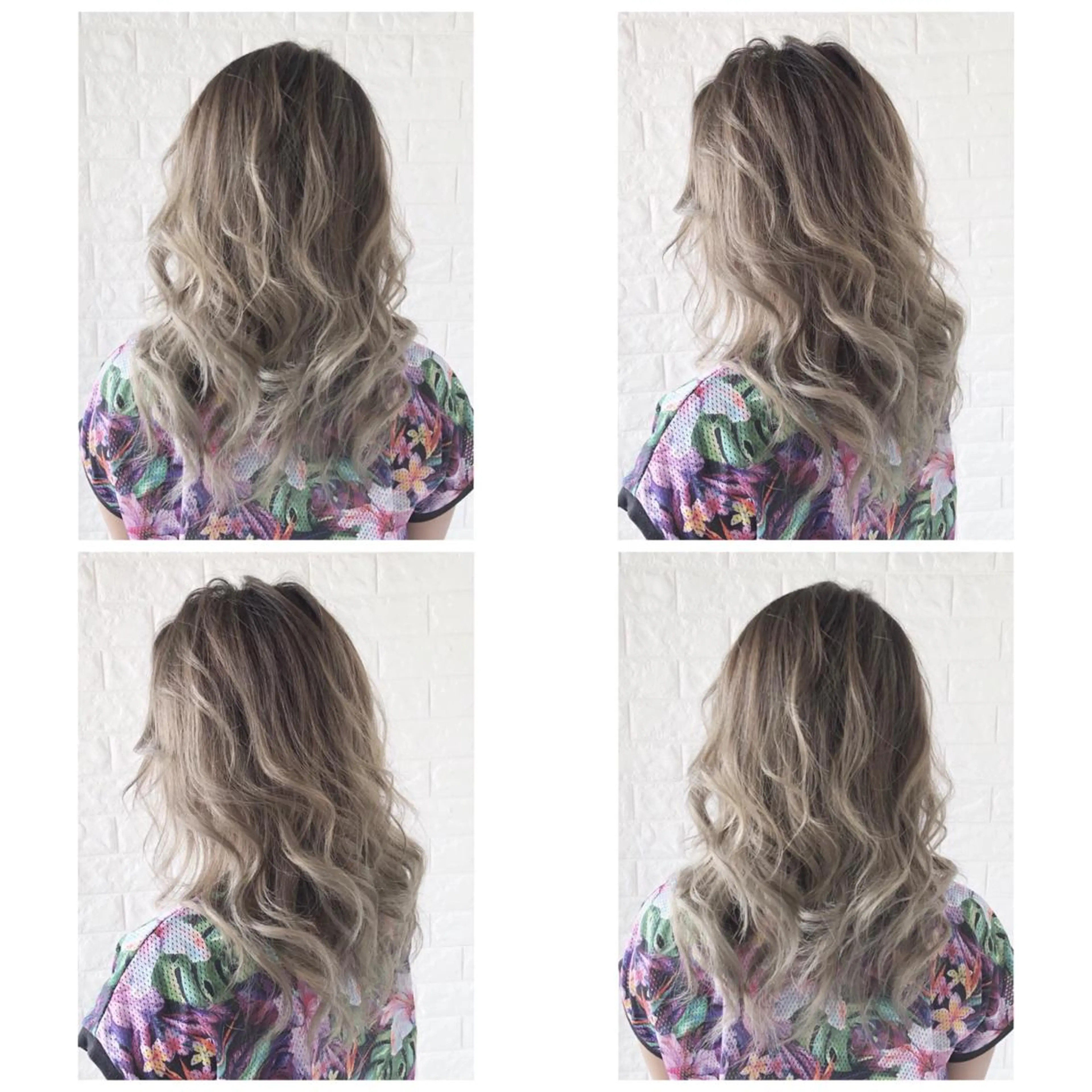 セミロング カラー グレージュ ハイライトカラー イルミナカラー 外国人風カラー ハイライト KIZU 髪質改善 オカルト怪談のヘアスタイル