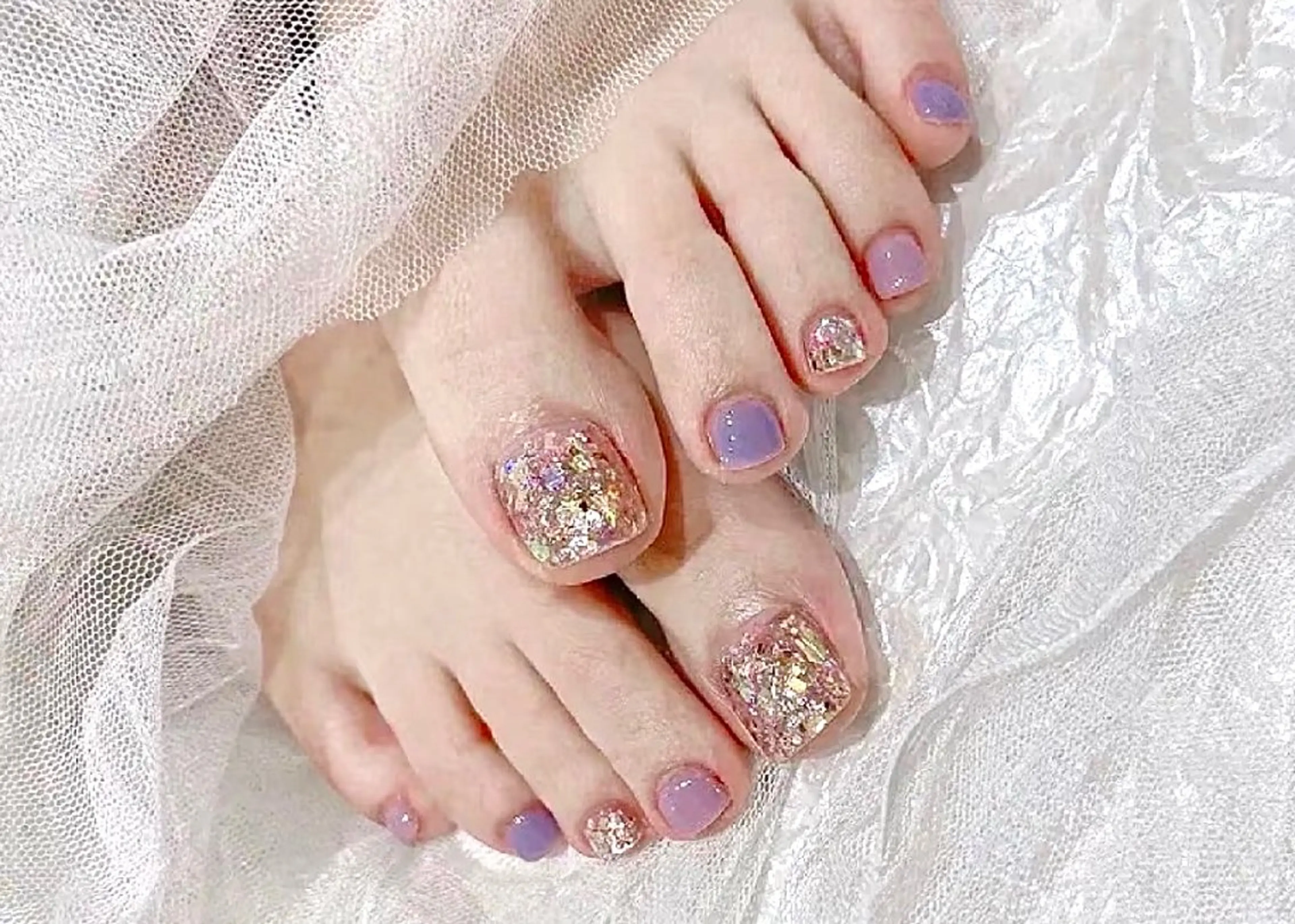 ネイル チークネイル 長さ出し フットネイル フレンチネイル ジェルネイル フットネイル C&S  Nail Salonのネイルデザイン