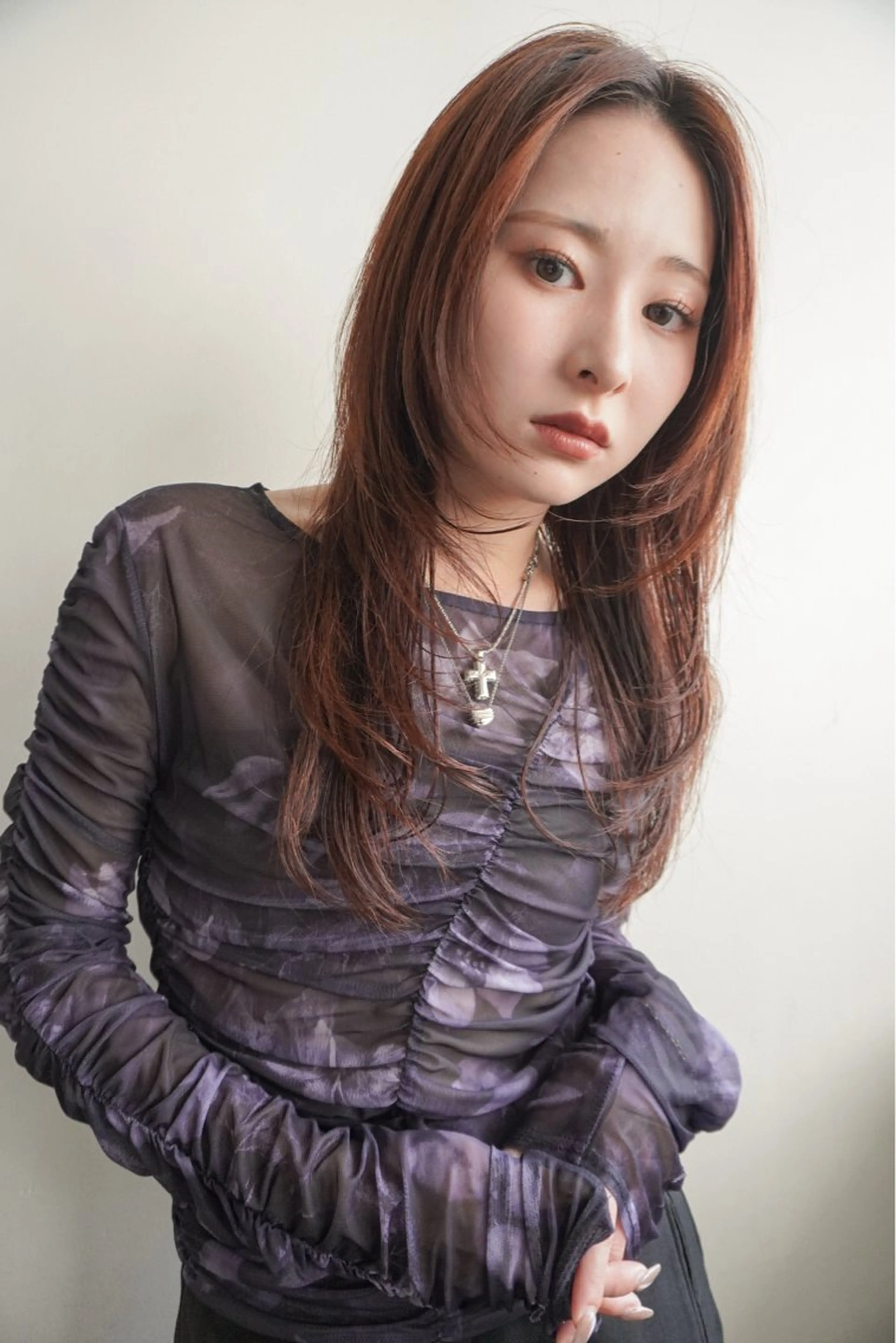 セミロング カラー レイヤーカット カット ヘアカラー トリートメント レイヤー/似合わせ TAKUYAのヘアスタイル