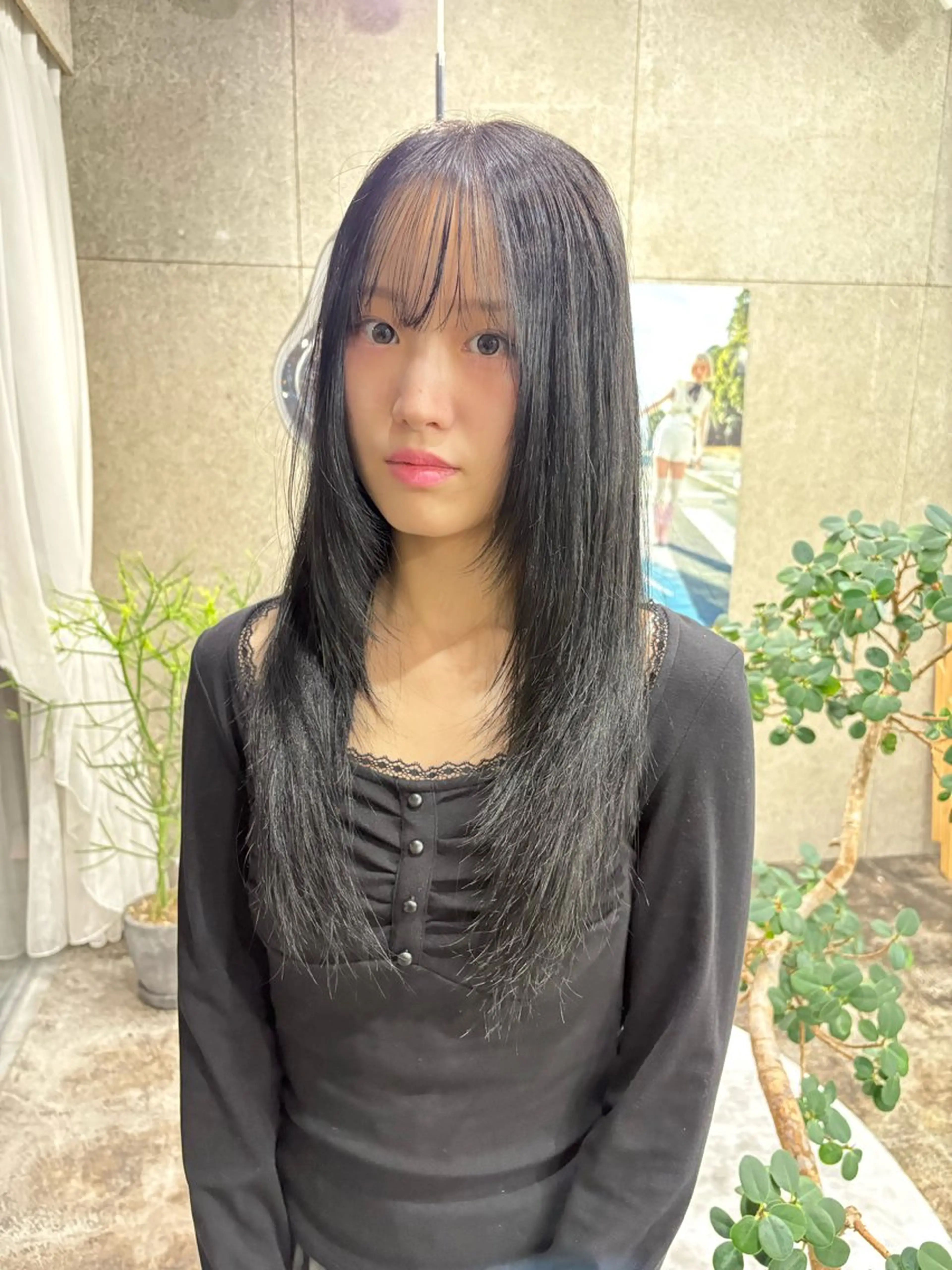 カラー 黒髪 ヘアカラー トリートメント KUBO HADUKIのヘアスタイル