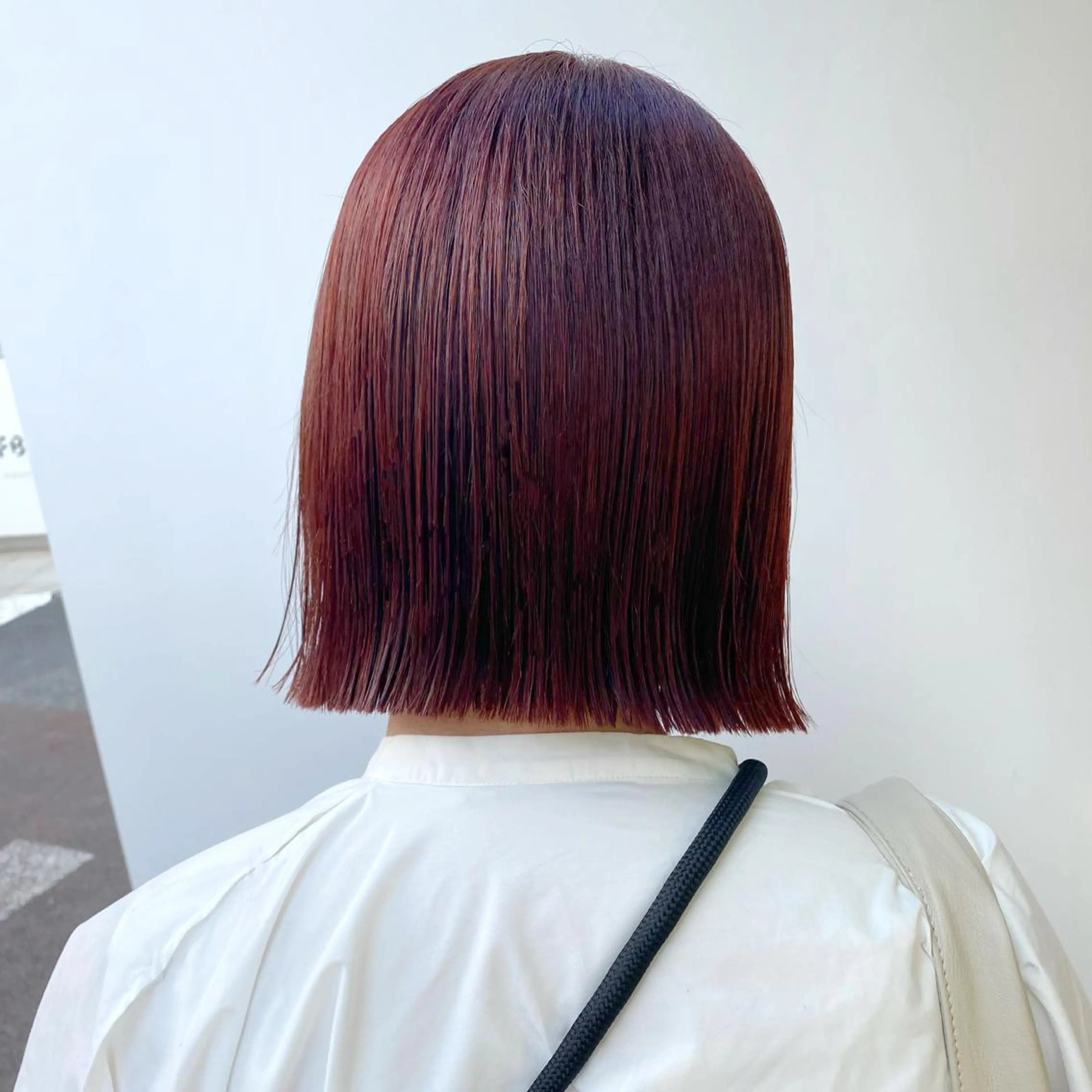 ミディアム カラー レッドカラー ボブ Lomalia 🤍🫧/makoのヘアスタイル