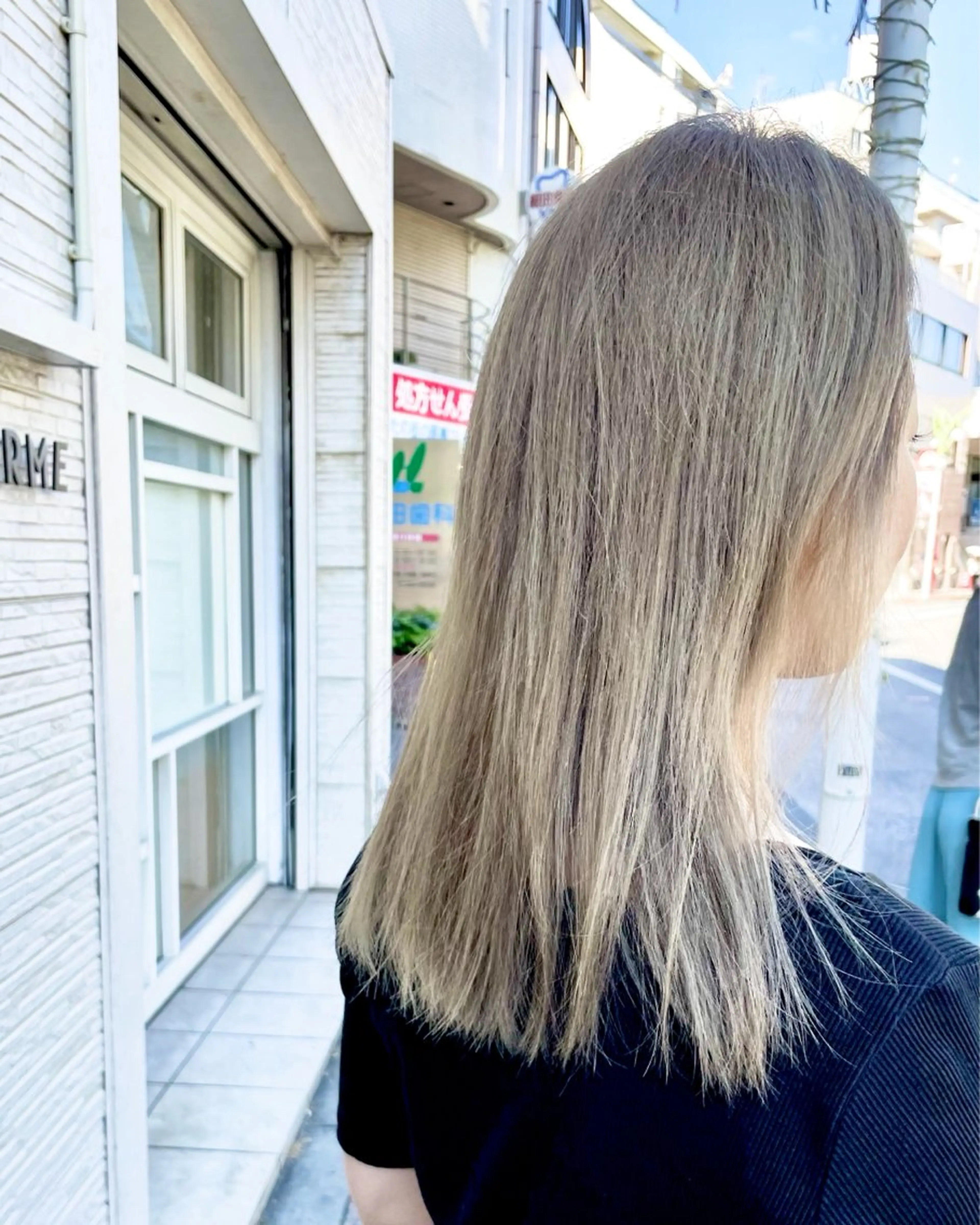 セミロング カラー ヘアカラー トリートメント ヘアセット ベージュ/ブリーチ /経堂/sana🌱のヘアスタイル