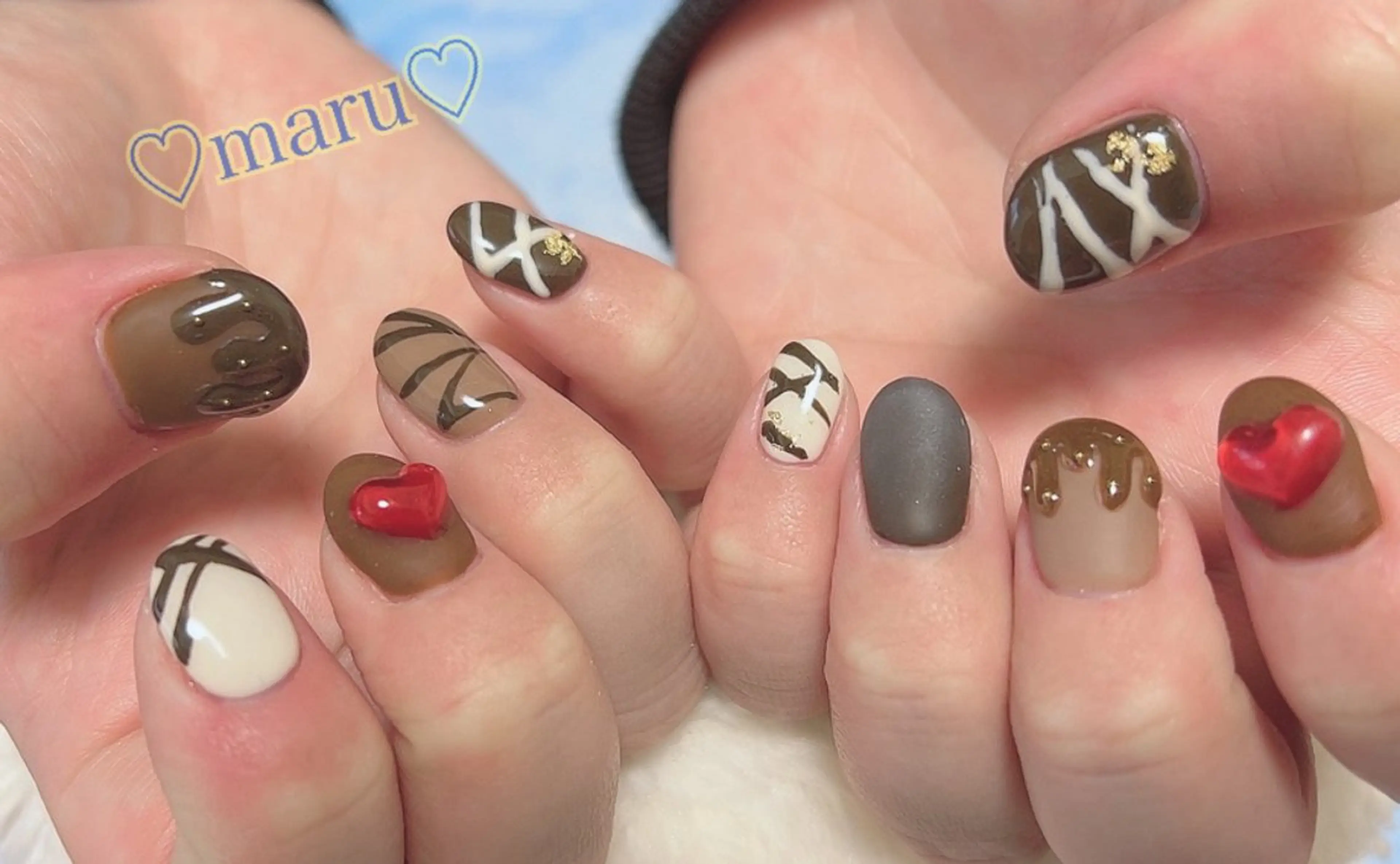ネイル ハート ハンドネイル フットネイル まるみ ♡のネイルデザイン