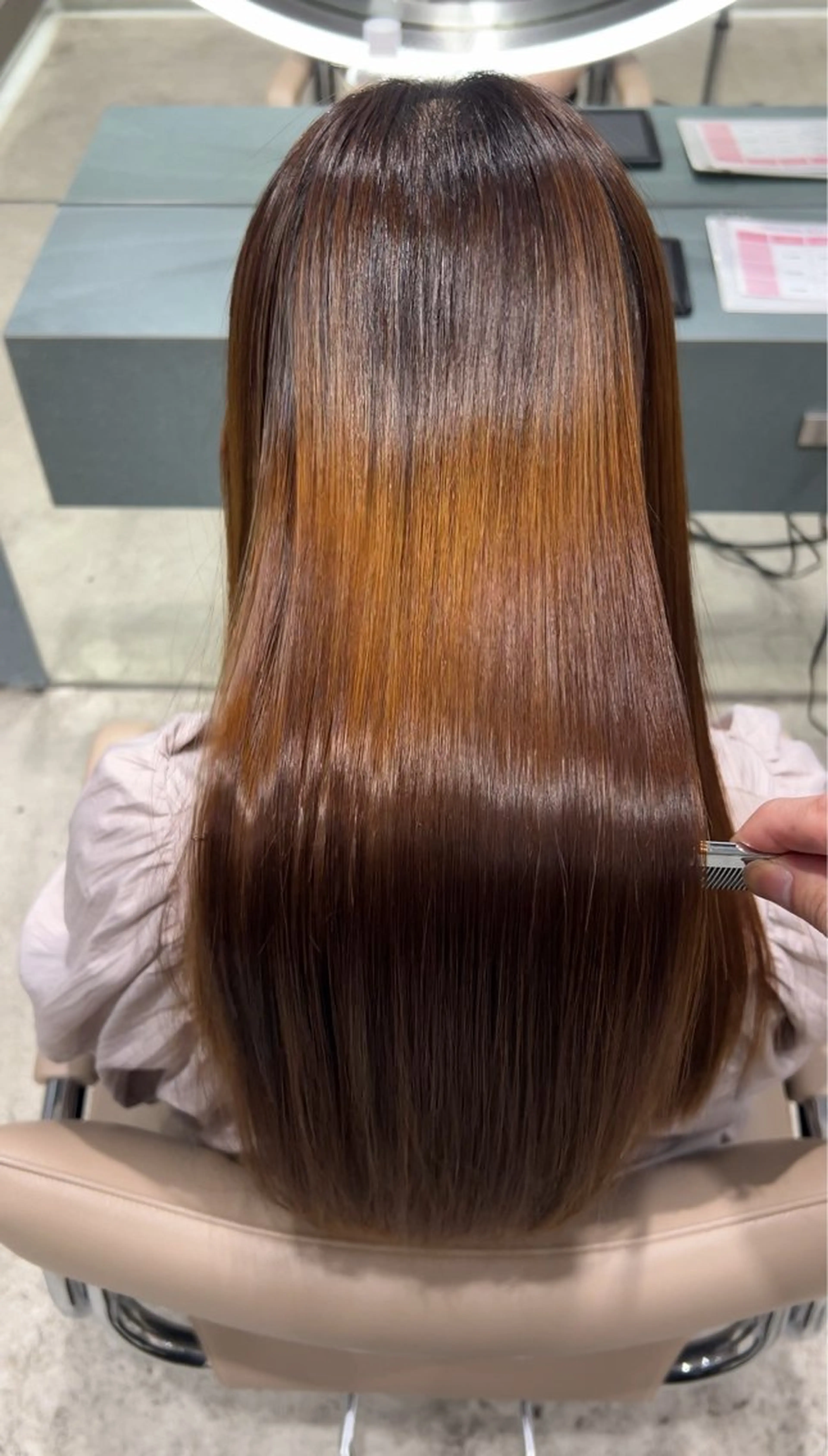ミディアム カラー カット ヘアカラー トリートメント ✨髪質改善 縮毛矯正 艶髪 立川美容室✨のヘアスタイル