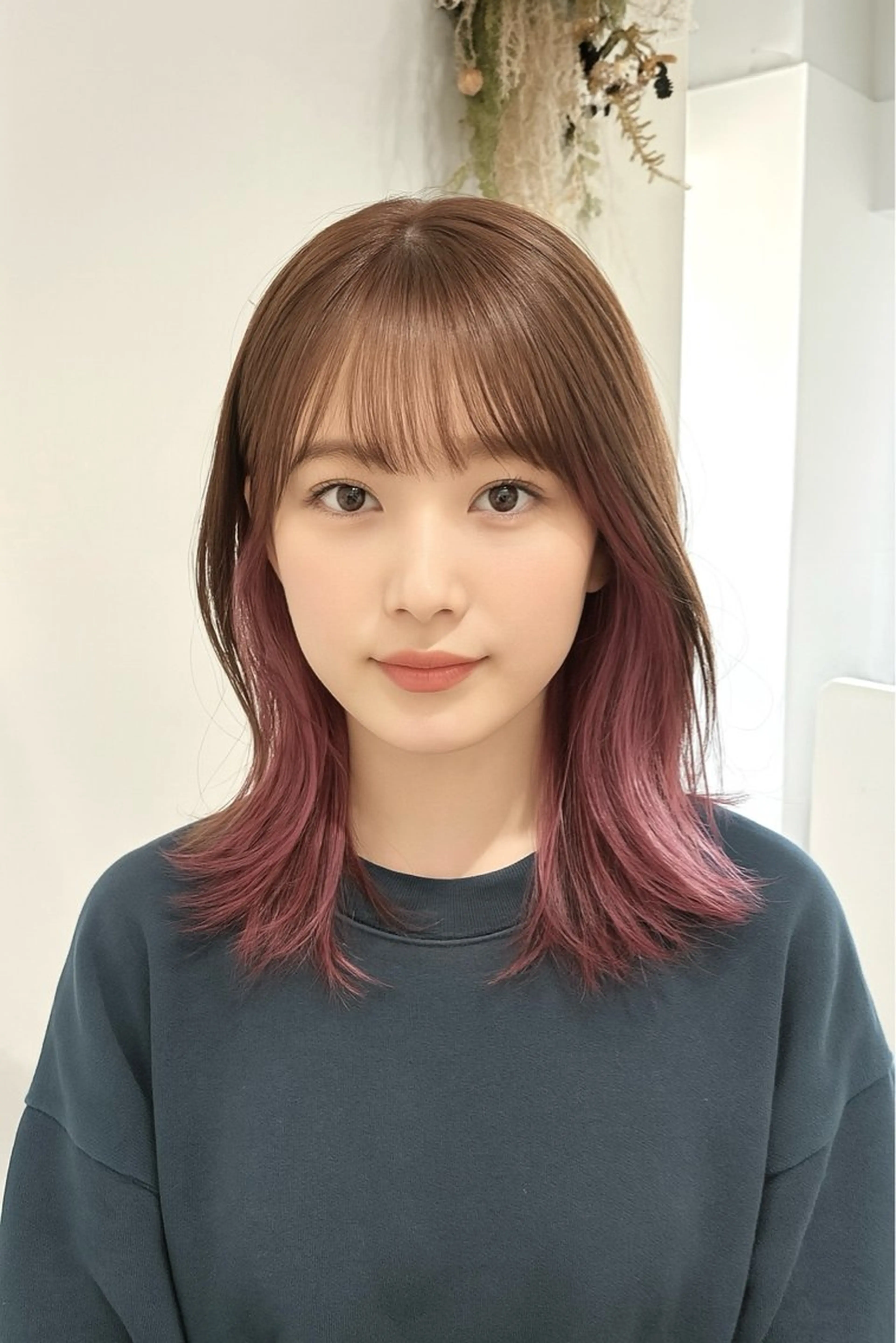 【さりげないお洒落に】耳かけチラ見せ韓国風インナーカラー+3STEPTRの写真