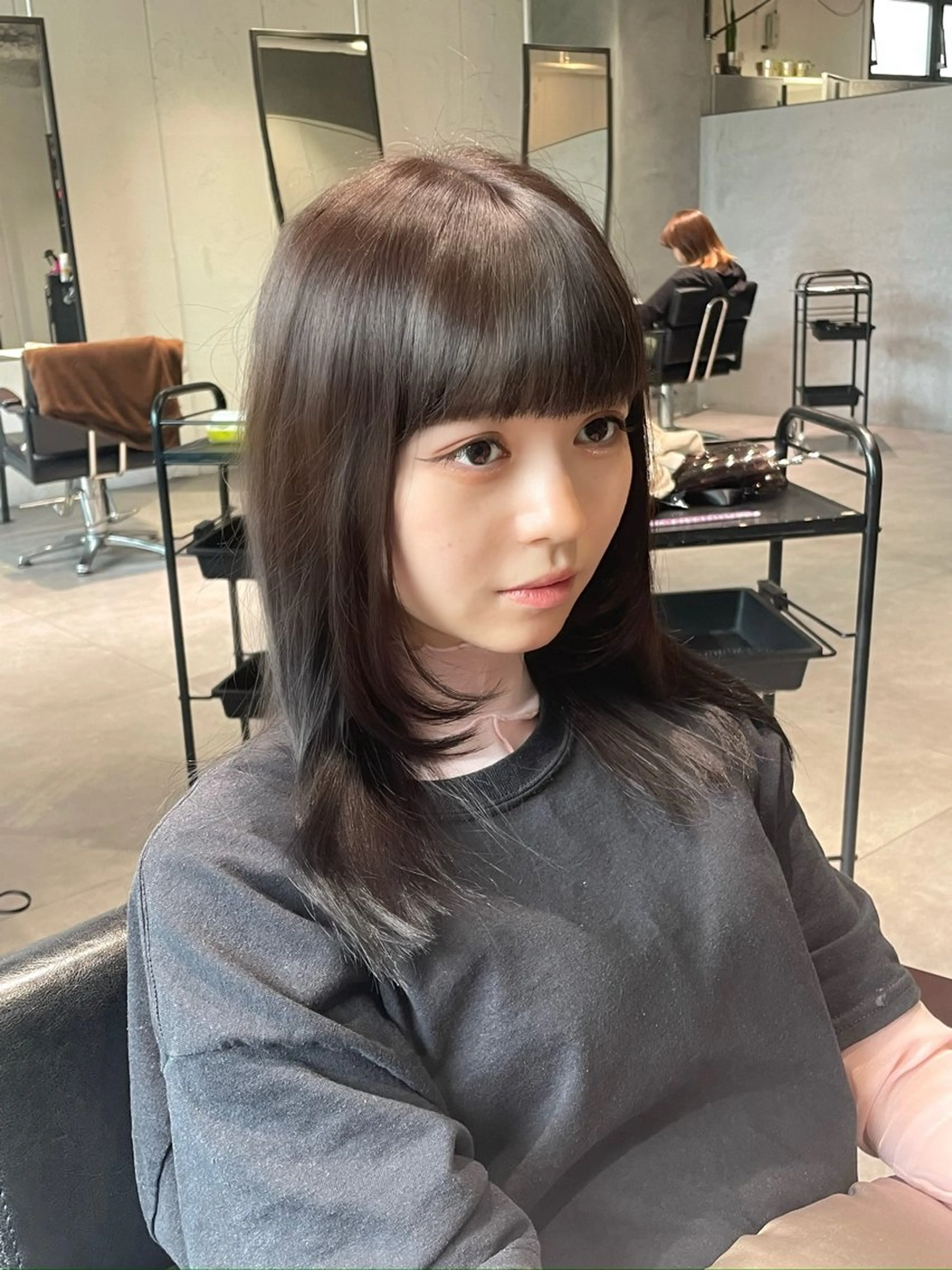 ミディアム カラー カット ヘアカラー トリートメント CHERIM ❤️‍🔥新家光葉のヘアスタイル