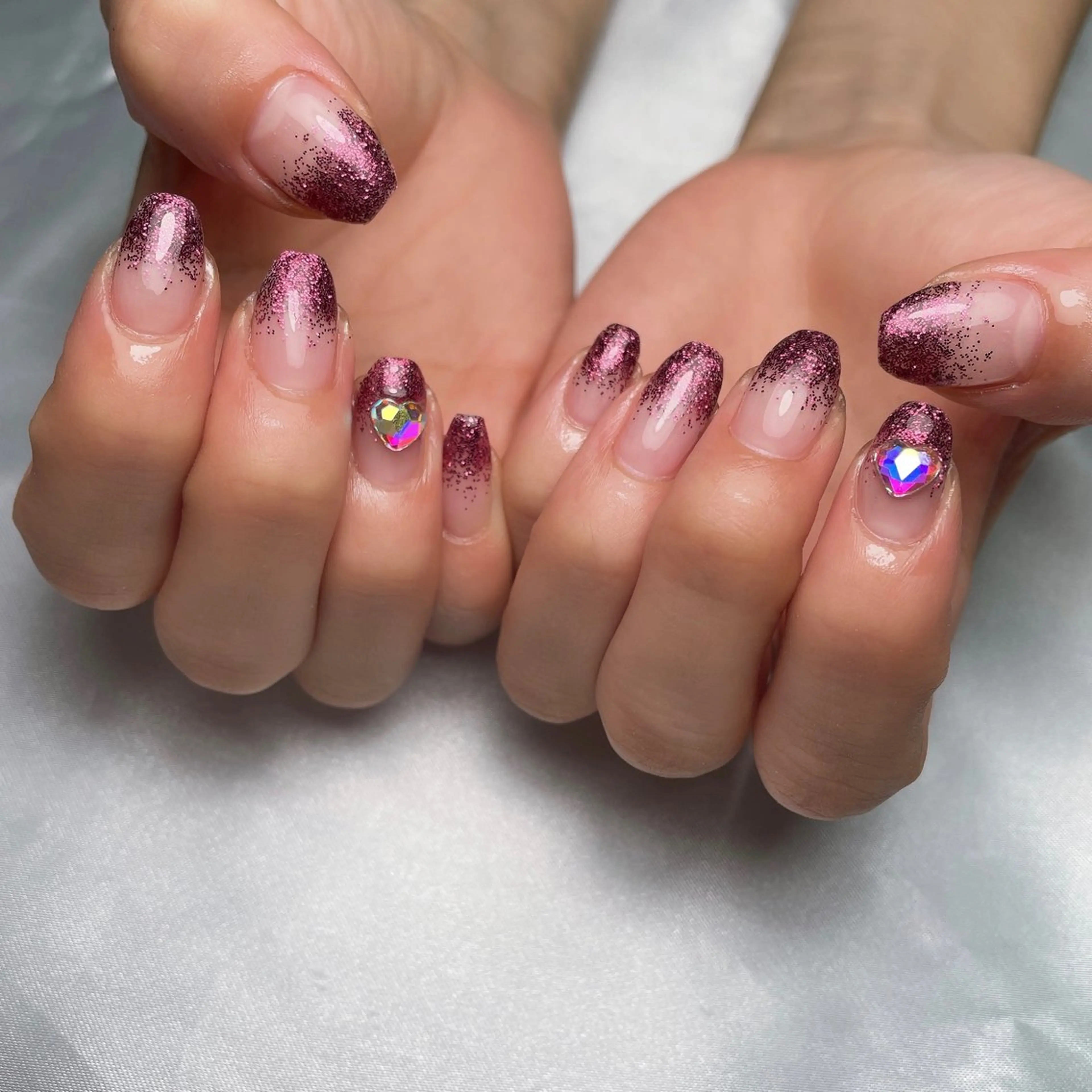 ネイル ボルドー グラデーション ラメ(グリッター) ALL Nail &whiteningのその他イメージ