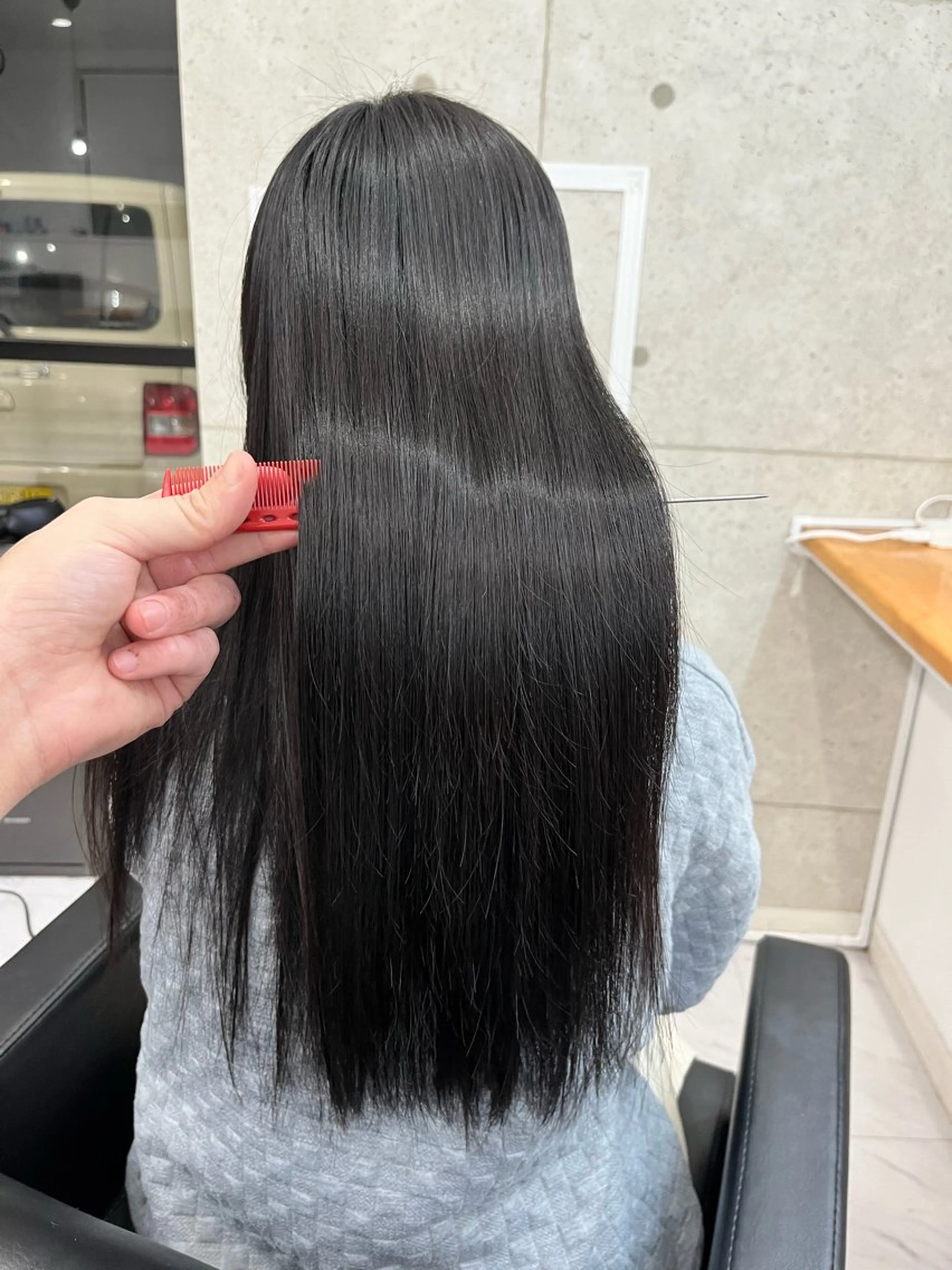 セミロング カラー 髪質改善 トリートメント 柔らかいヘアカラー 大成のヘアスタイル