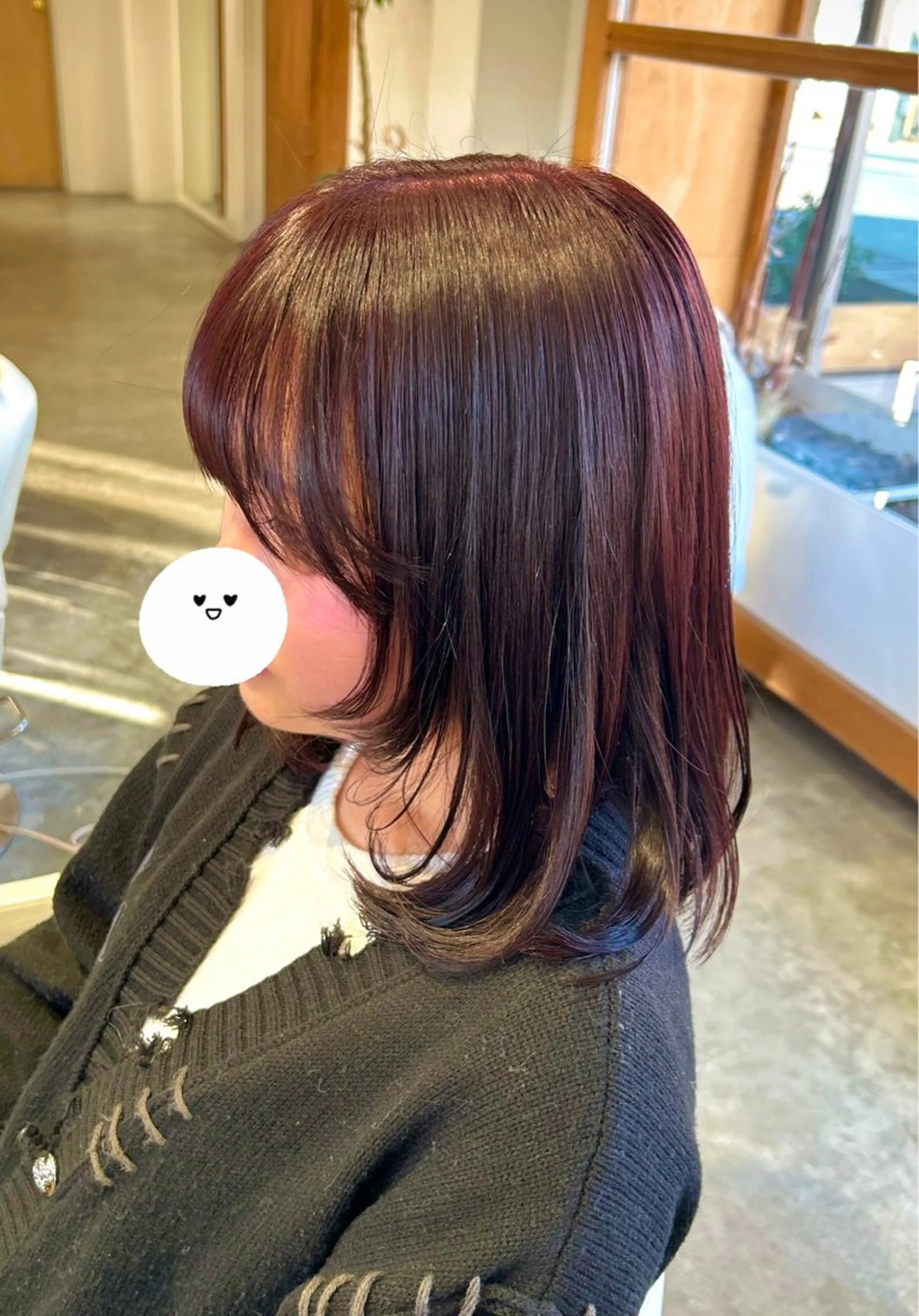 ミディアム カラー ブリーチ ブリーチなしカラー 顔まわりレイヤー レイヤーカット カット ヘアカラー 佐藤悠生/ メンズカット．パーマのヘアスタイル