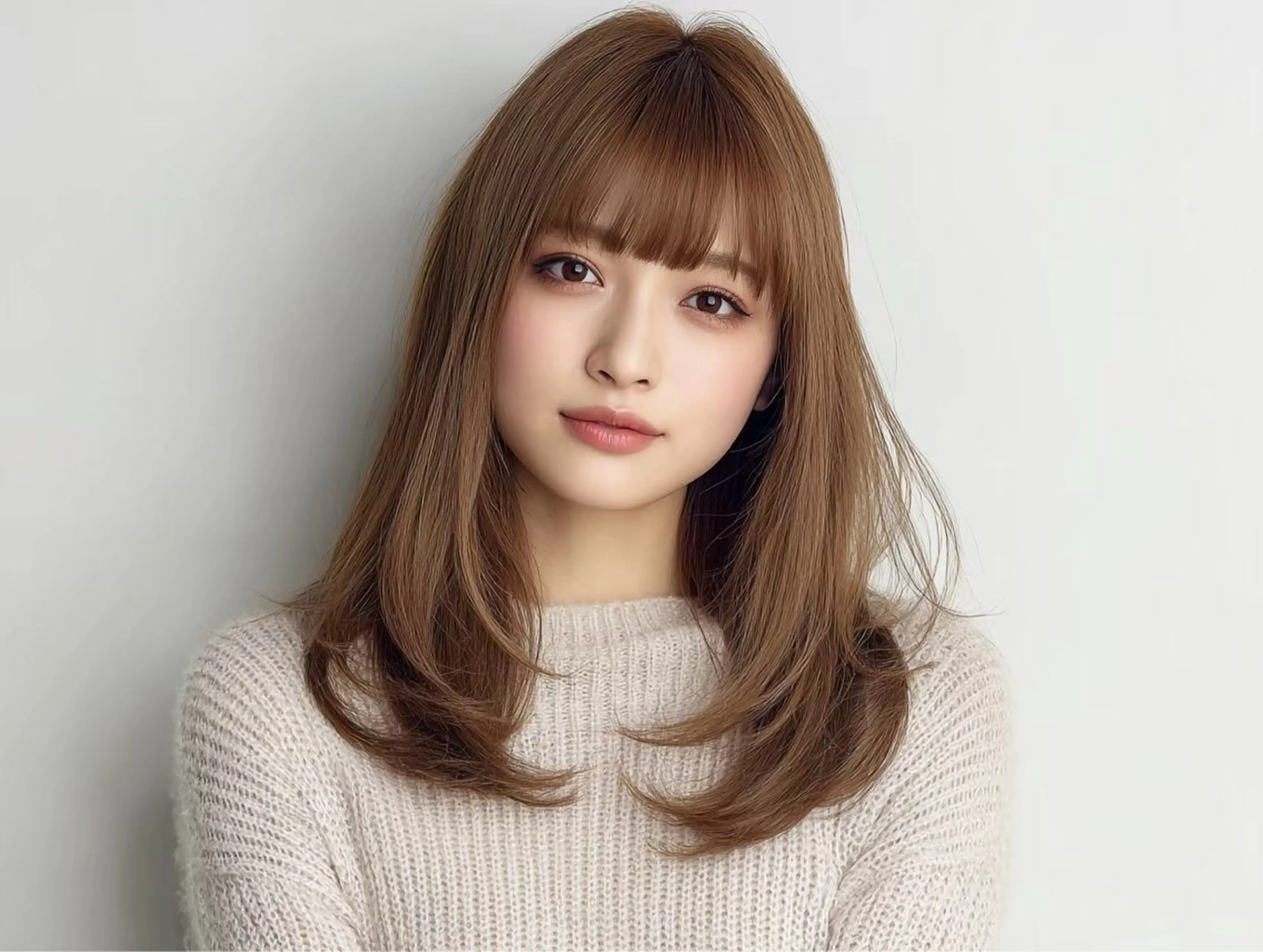 前髪カット+前髪ケア縮毛矯正+ケアトリートメントの写真