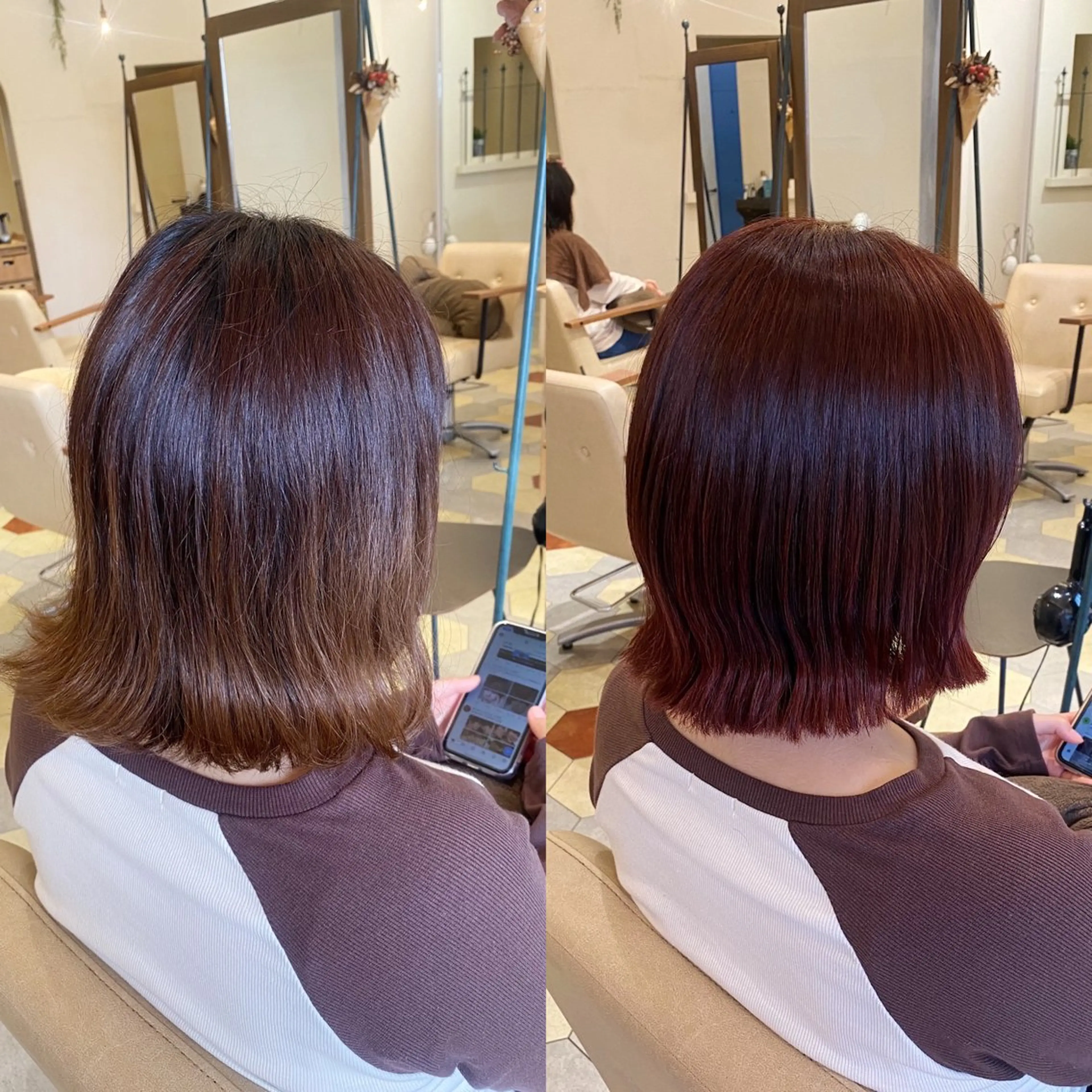 ミディアム カラー カット ヘアカラー トリートメント 艶髪/艶カラー/縮毛 / タキダのヘアスタイル