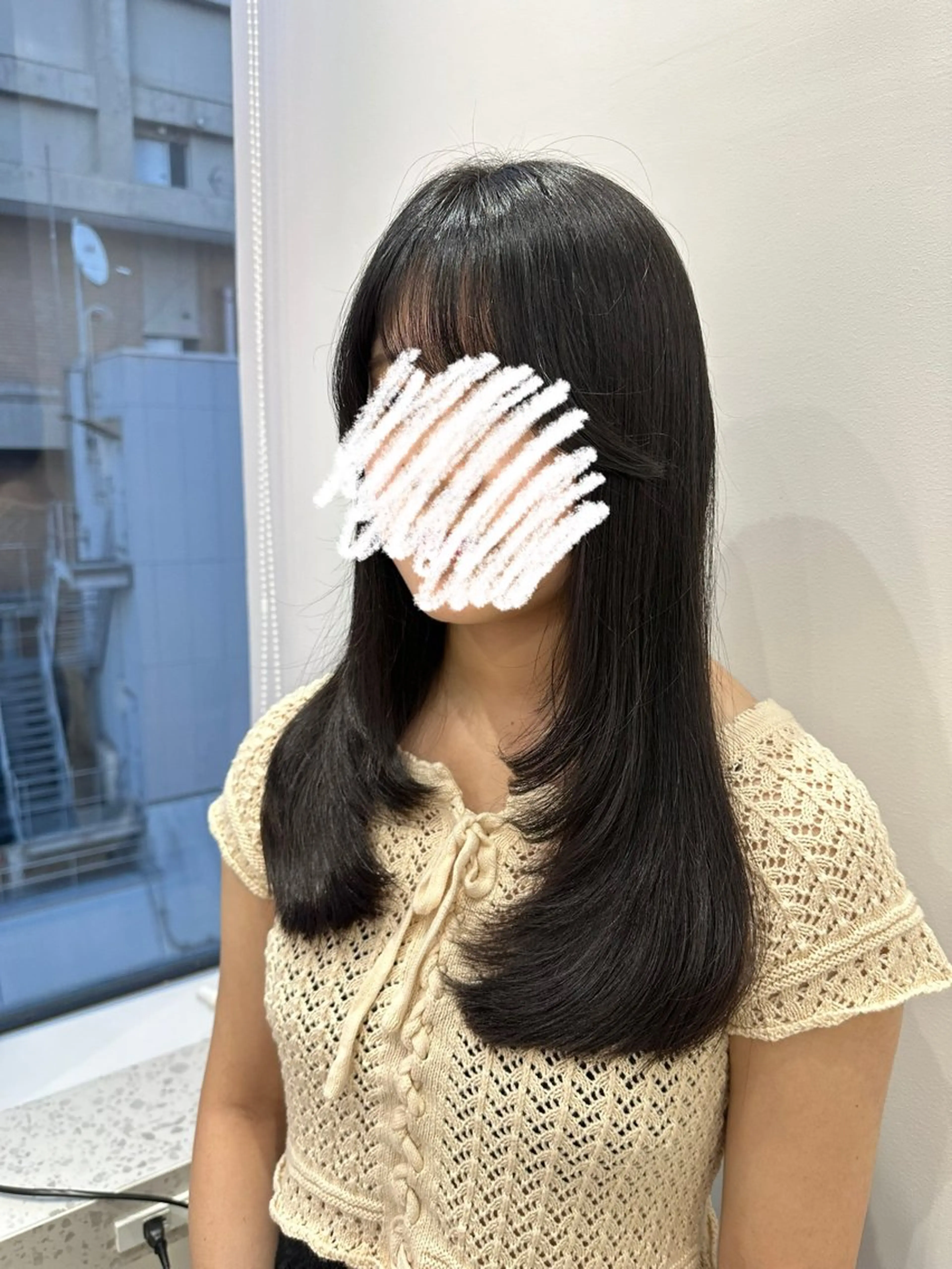 ロング 顔まわりレイヤー 顔周りカット レイヤーカット 🍓韓国ヘア レイヤ ーカット🍓笠原 葵のヘアスタイル