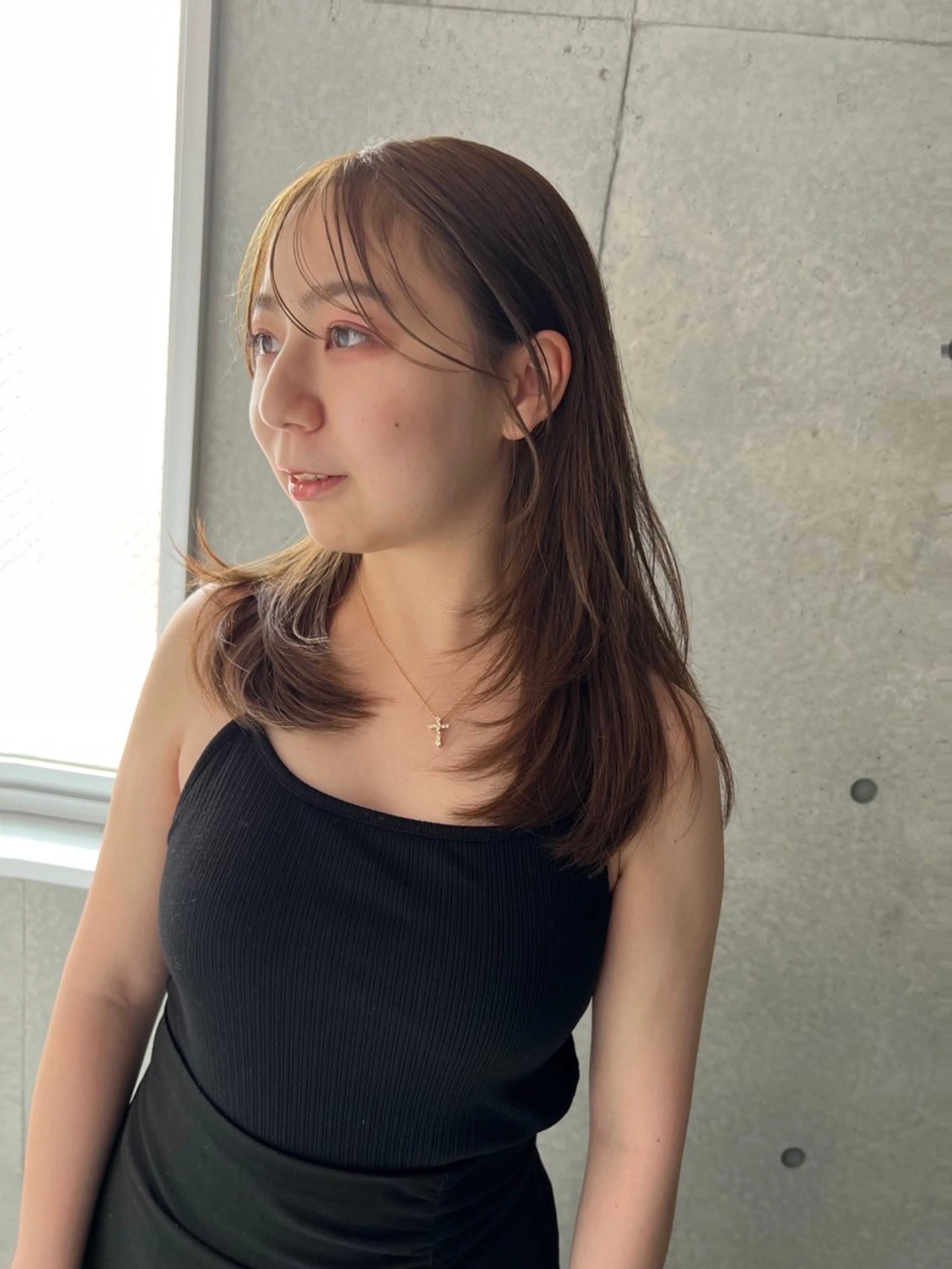 ミディアム カラー ブラウンカラー 顔周りカット カット ヘアカラー sakoda shunkiのヘアスタイル