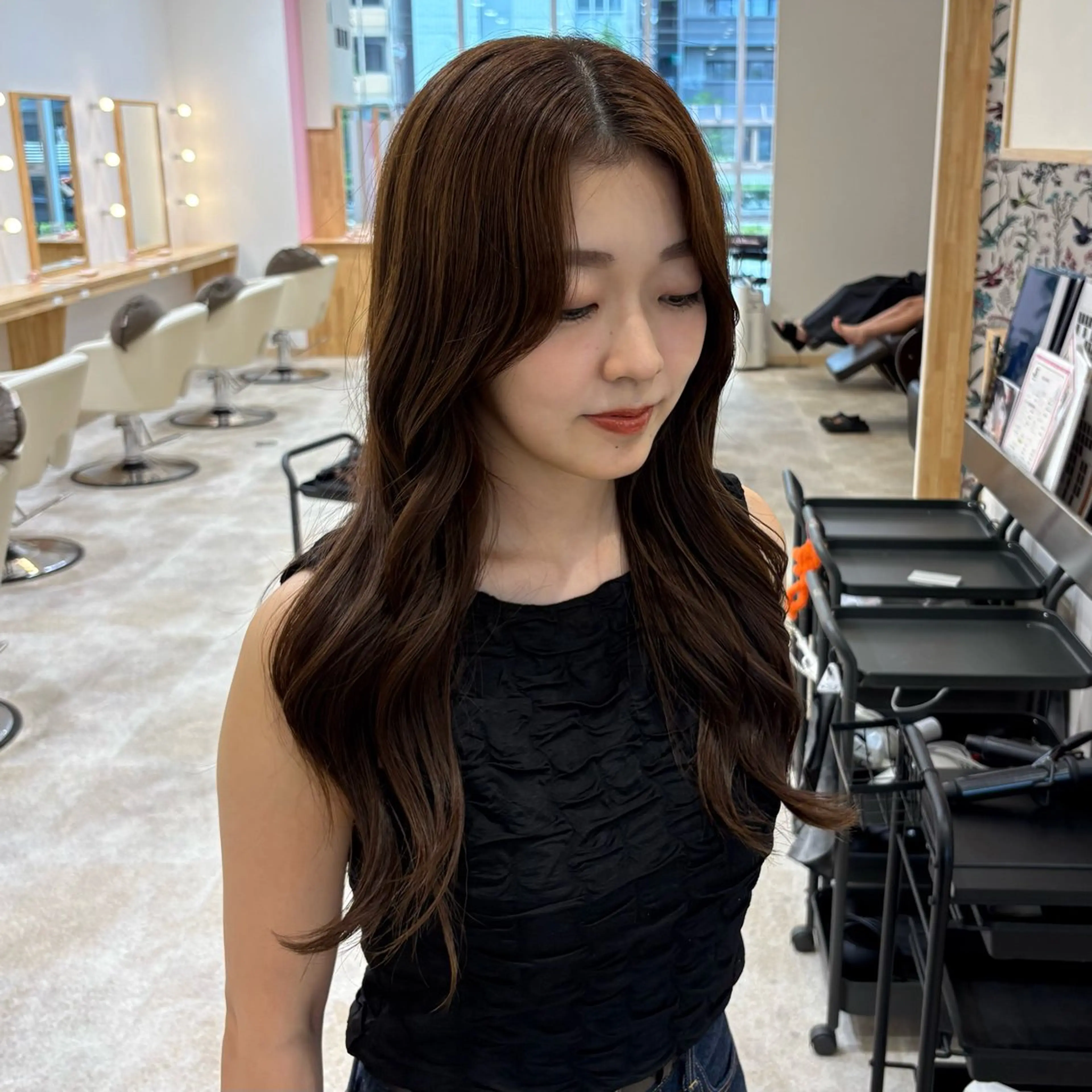 ロング カラー ロングレイヤー レイヤーカット ロング 顔まわり/オフィス カラー/青栁優🔆のヘアスタイル