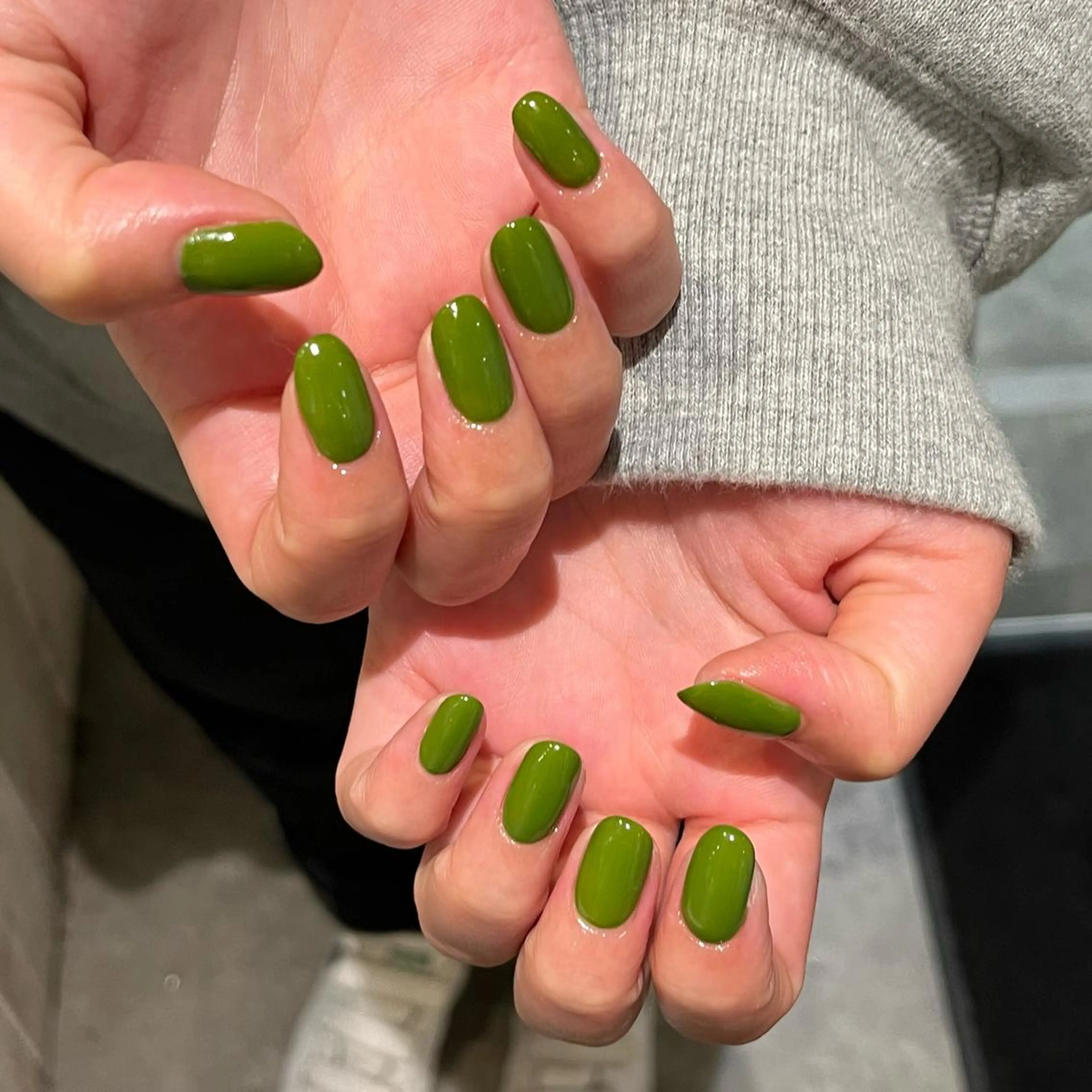 ネイル グリーン ワンカラーネイル MODE K's🧸 tanakaのネイルデザイン