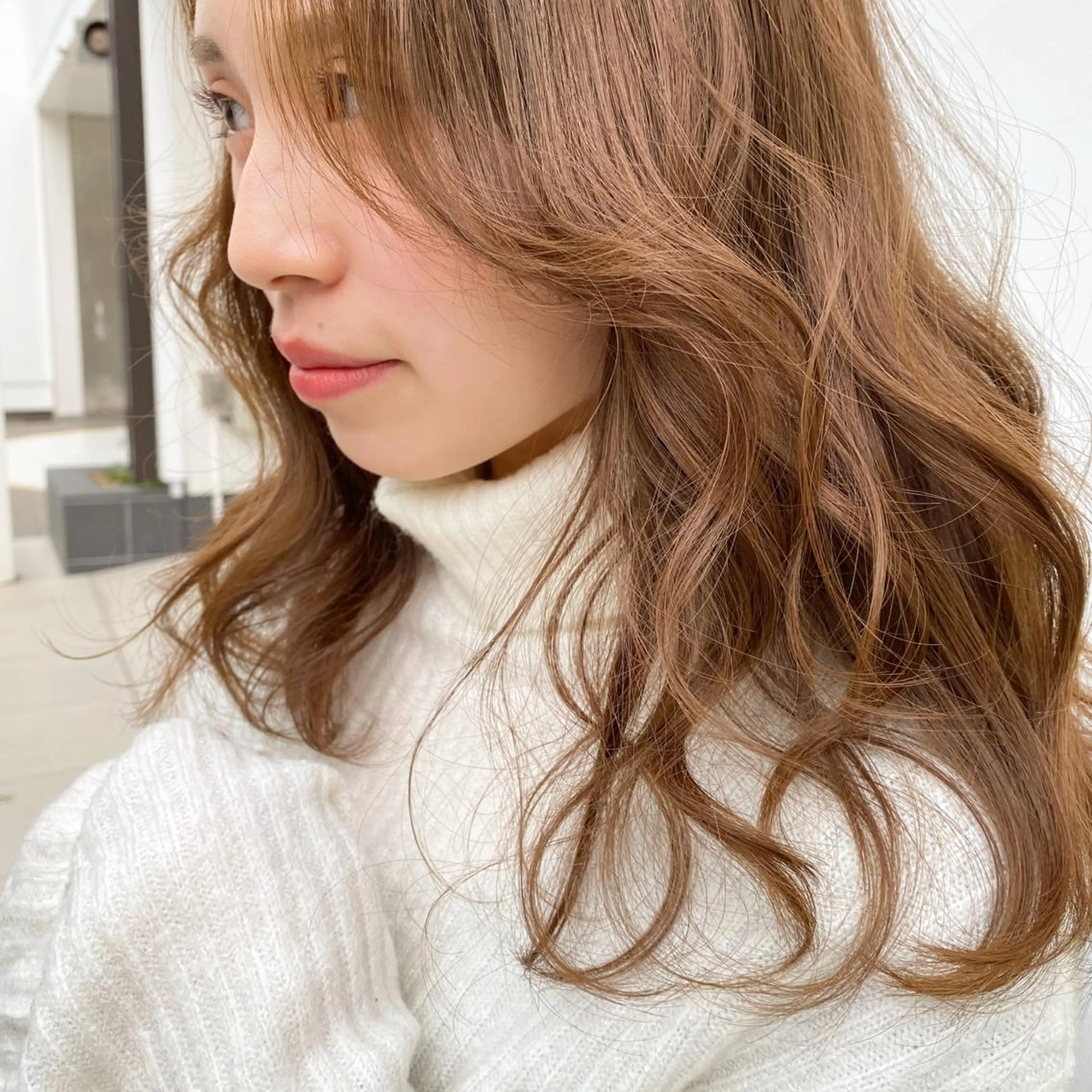 ミディアム カラー ヘアアレンジ マツエク・マツパ ベージュカラー イルミナカラー Noah's　Ark所属・透明感カラー🫧ヘア セット🫧松本菜月の眉毛・アイブロウイメージ