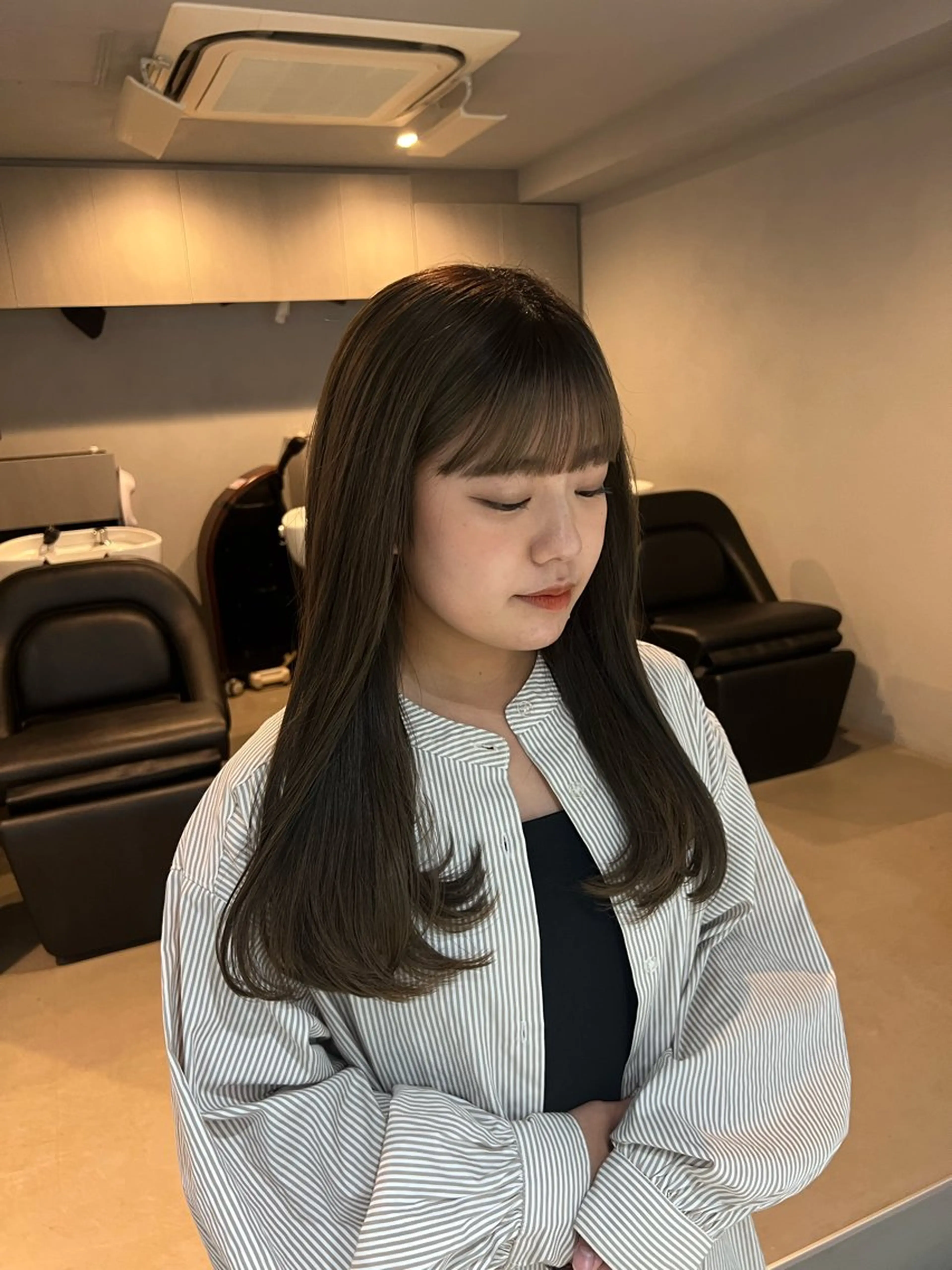 ロング カラー カット ヘアカラー 【arc】akane オリーブ/ベージュのヘアスタイル