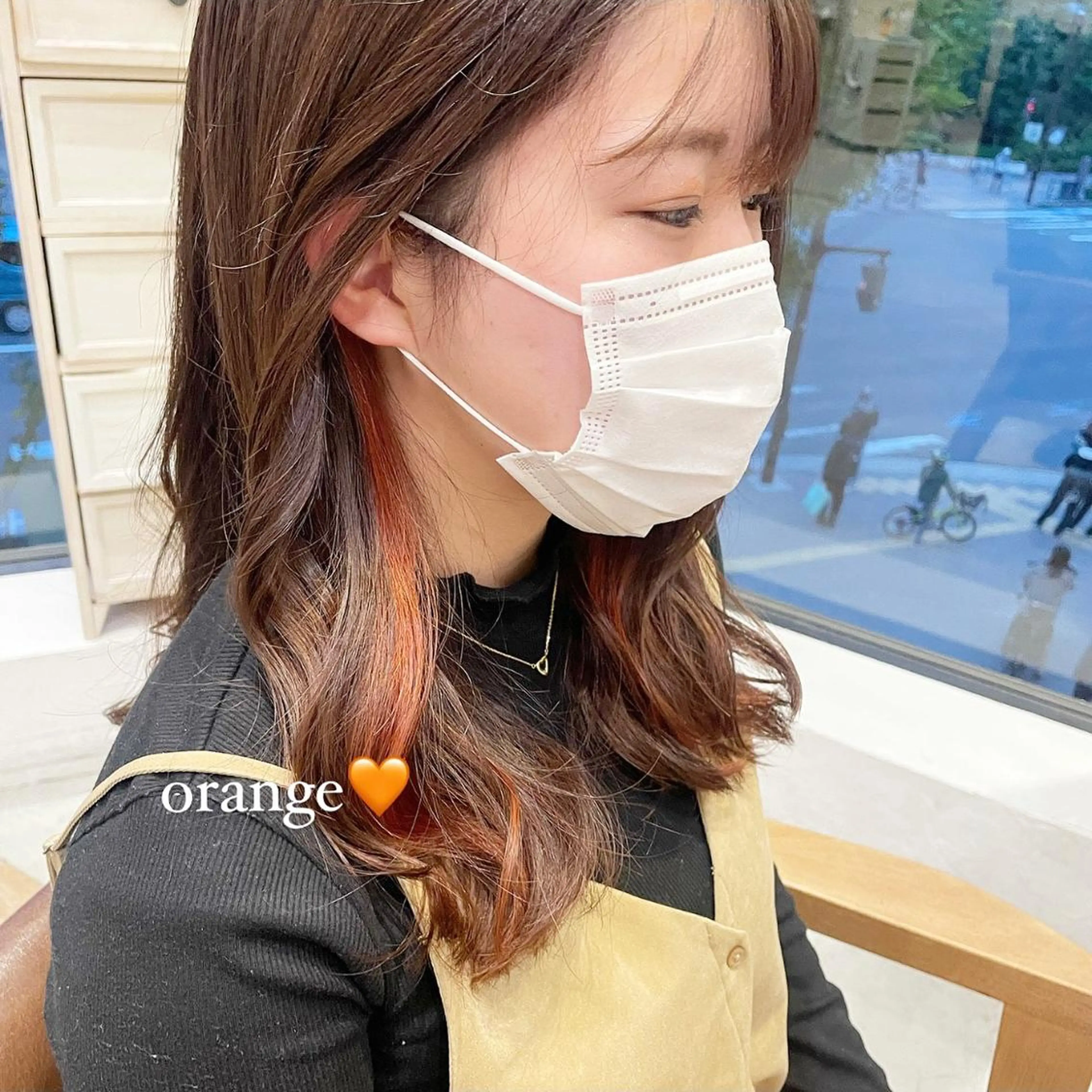 カラー オレンジ 🍒ばばみさき 🍒のヘアスタイル