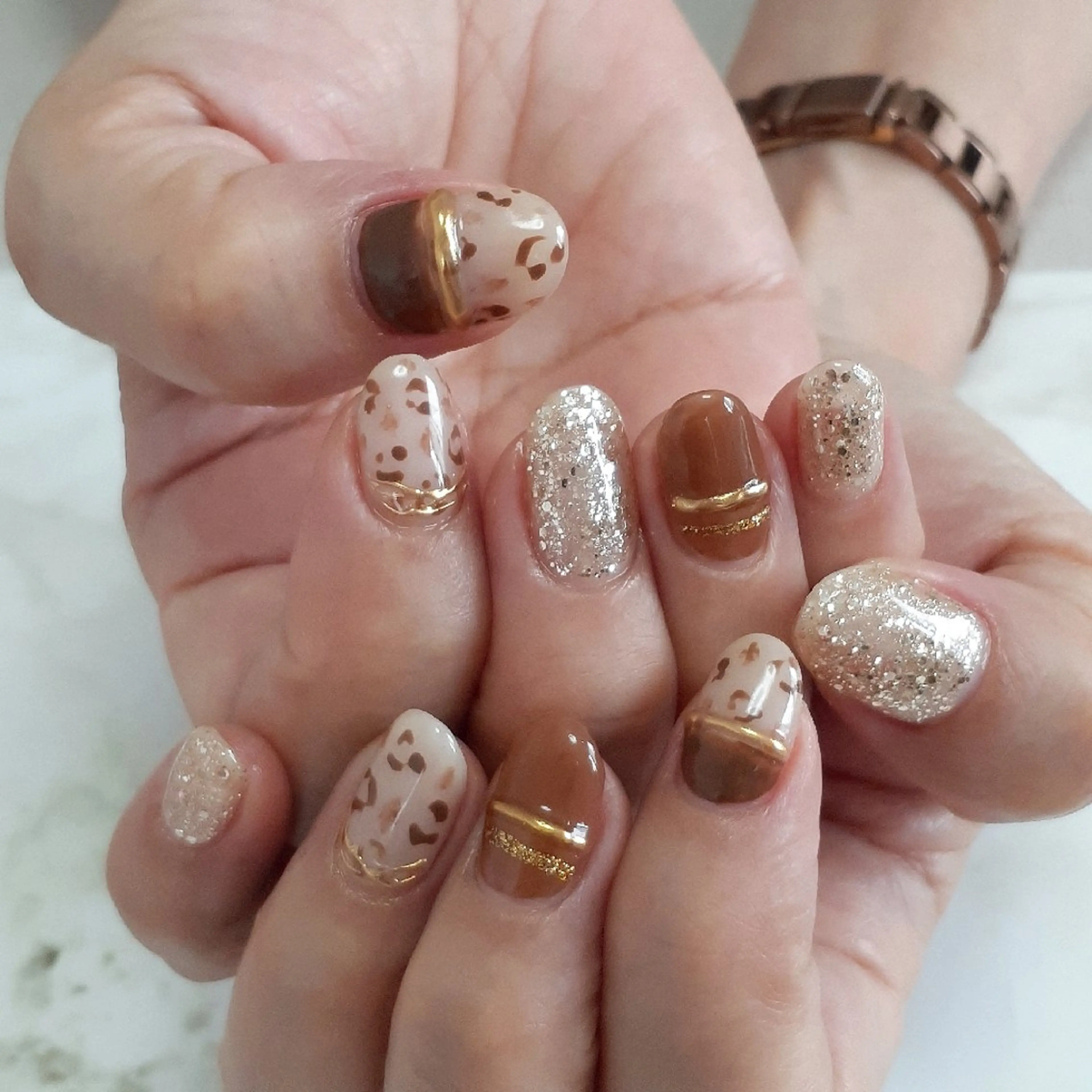 ネイル ブラウン ハンドネイル 池元 真由美のネイルデザイン