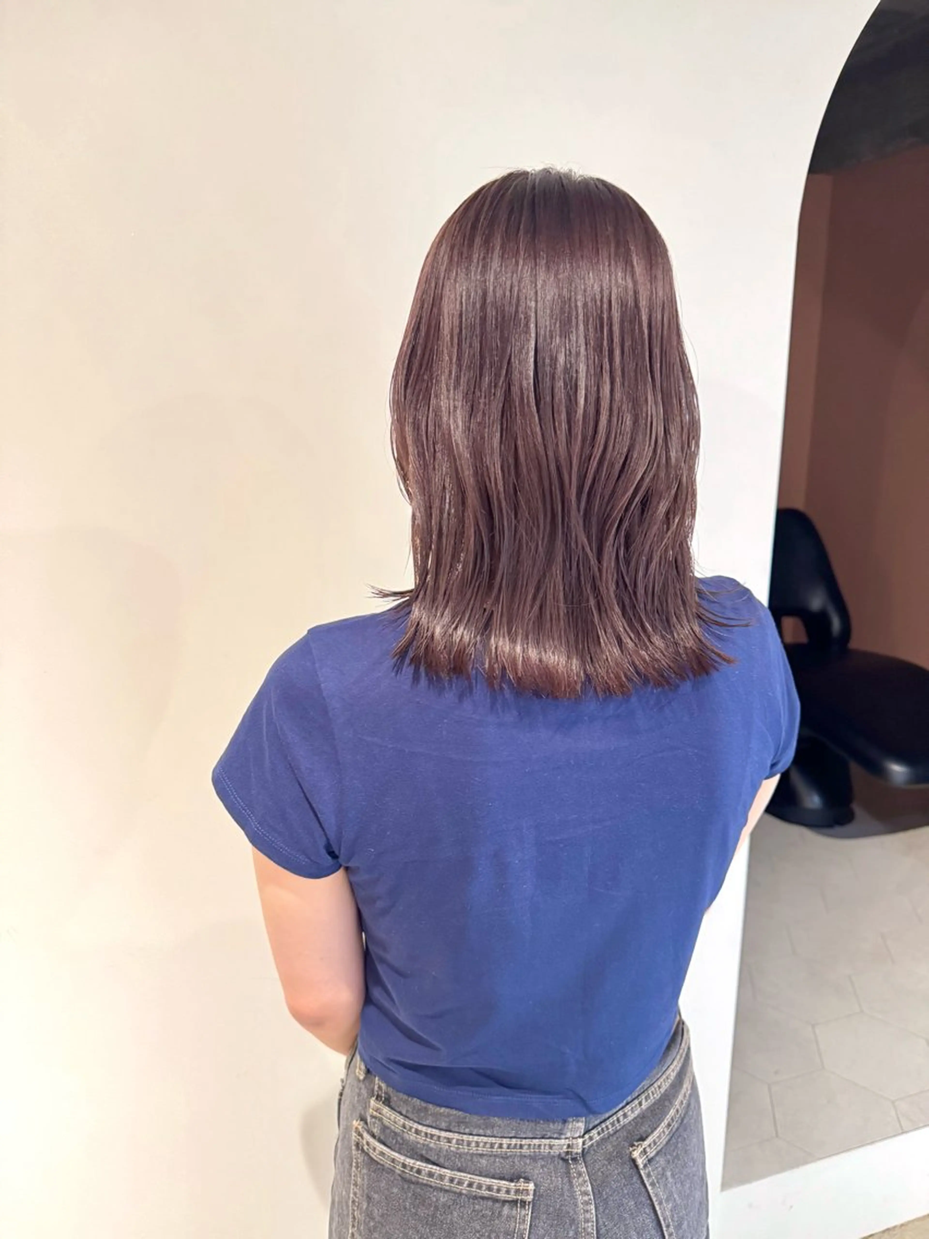 ミディアム カラー 切りっぱなしボブ ショートボブ アッシュ ベージュカラー グレージュ カット ヘアカラー トリートメント eto所属・髪質改善スペシャリス ト長尾勇弥/梅田中津のヘアスタイル