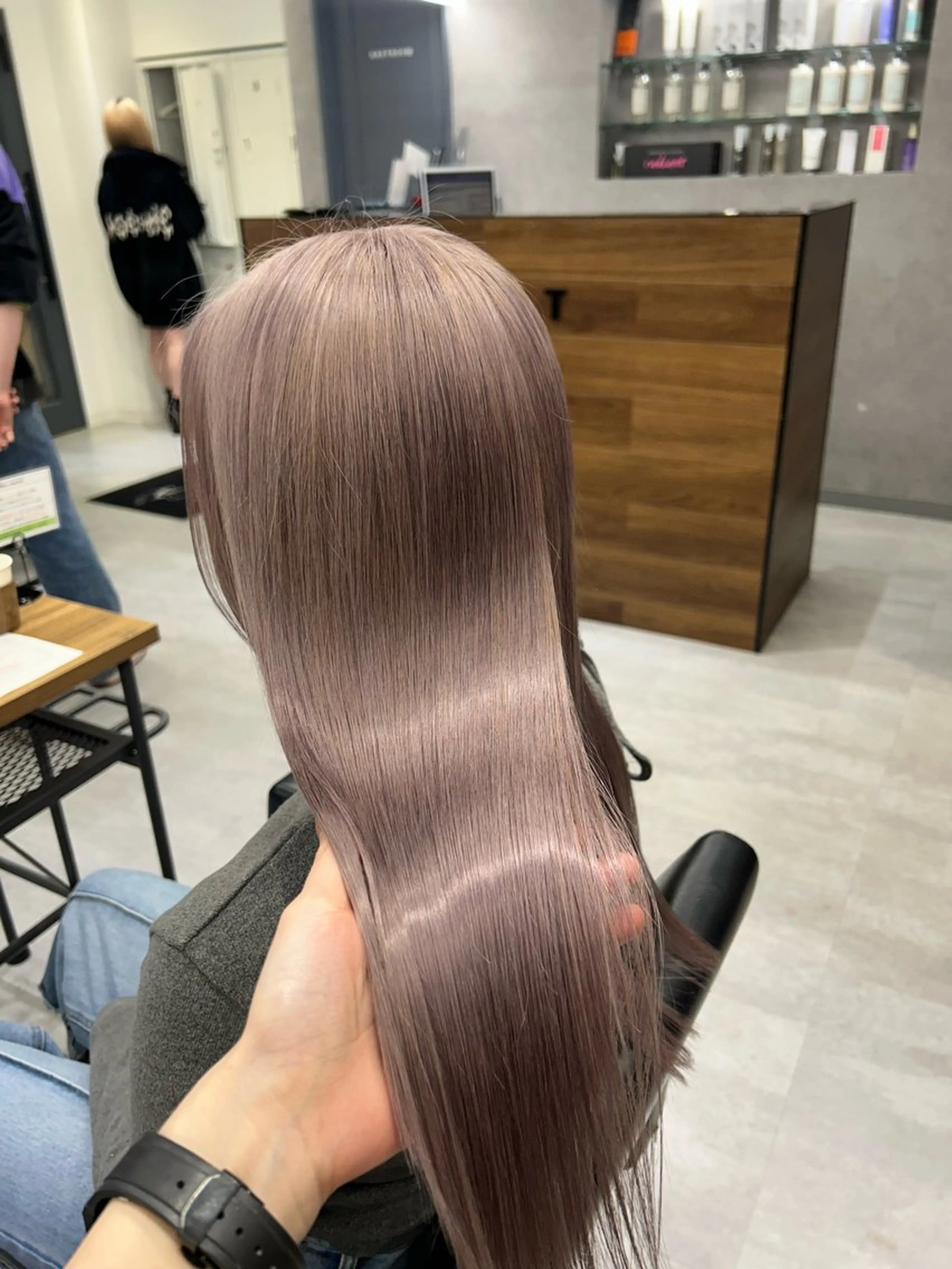 ロング カラー ブリーチ パープルカラー トリートメント ENA💗NEXT /ハイトーンエクステのヘアスタイル