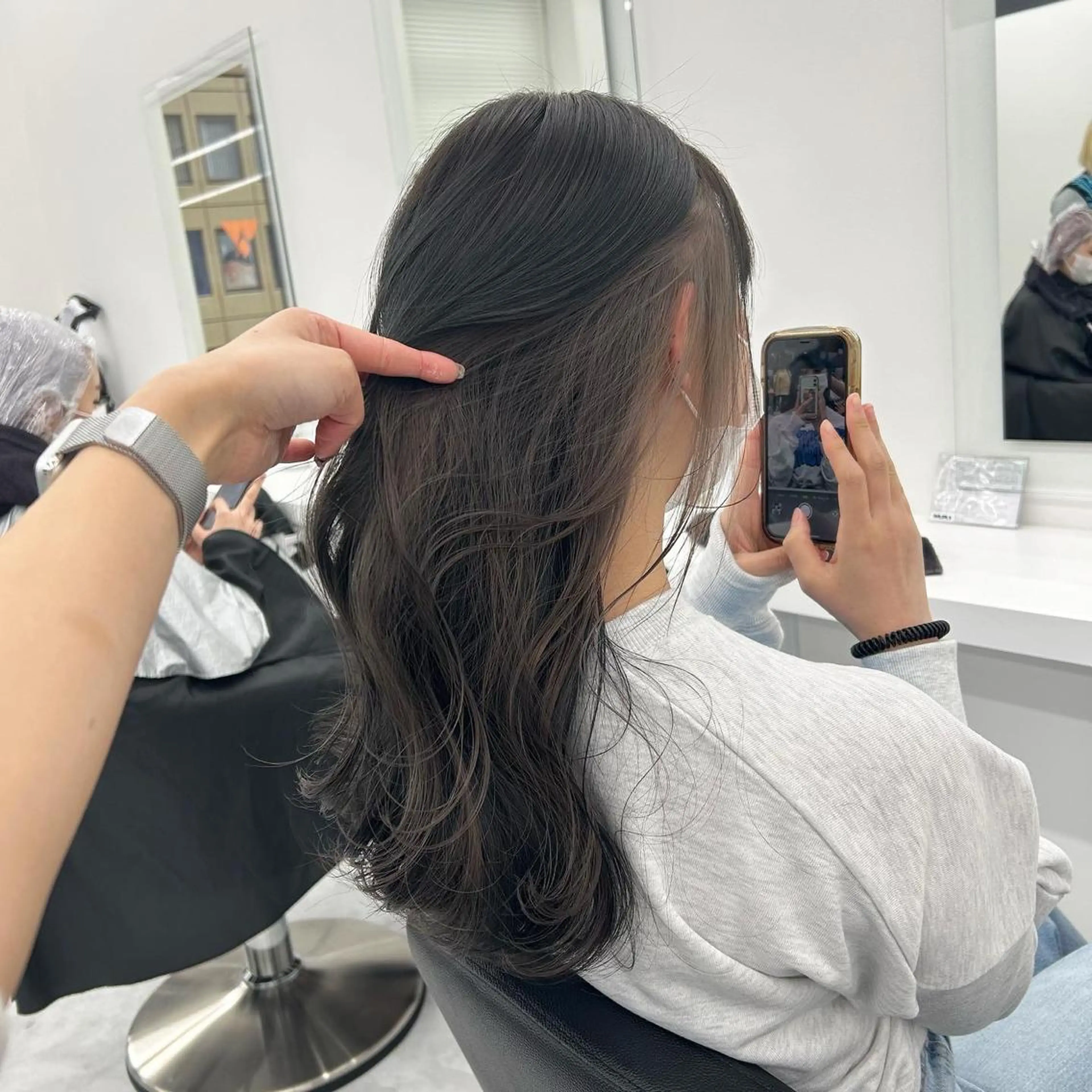 セミロング カラー ヘアアレンジ ヘアカラー トリートメント GOTODAY shair salon 横浜mare店所属・透明感抜群カラー mai🍑♡のヘアスタイル