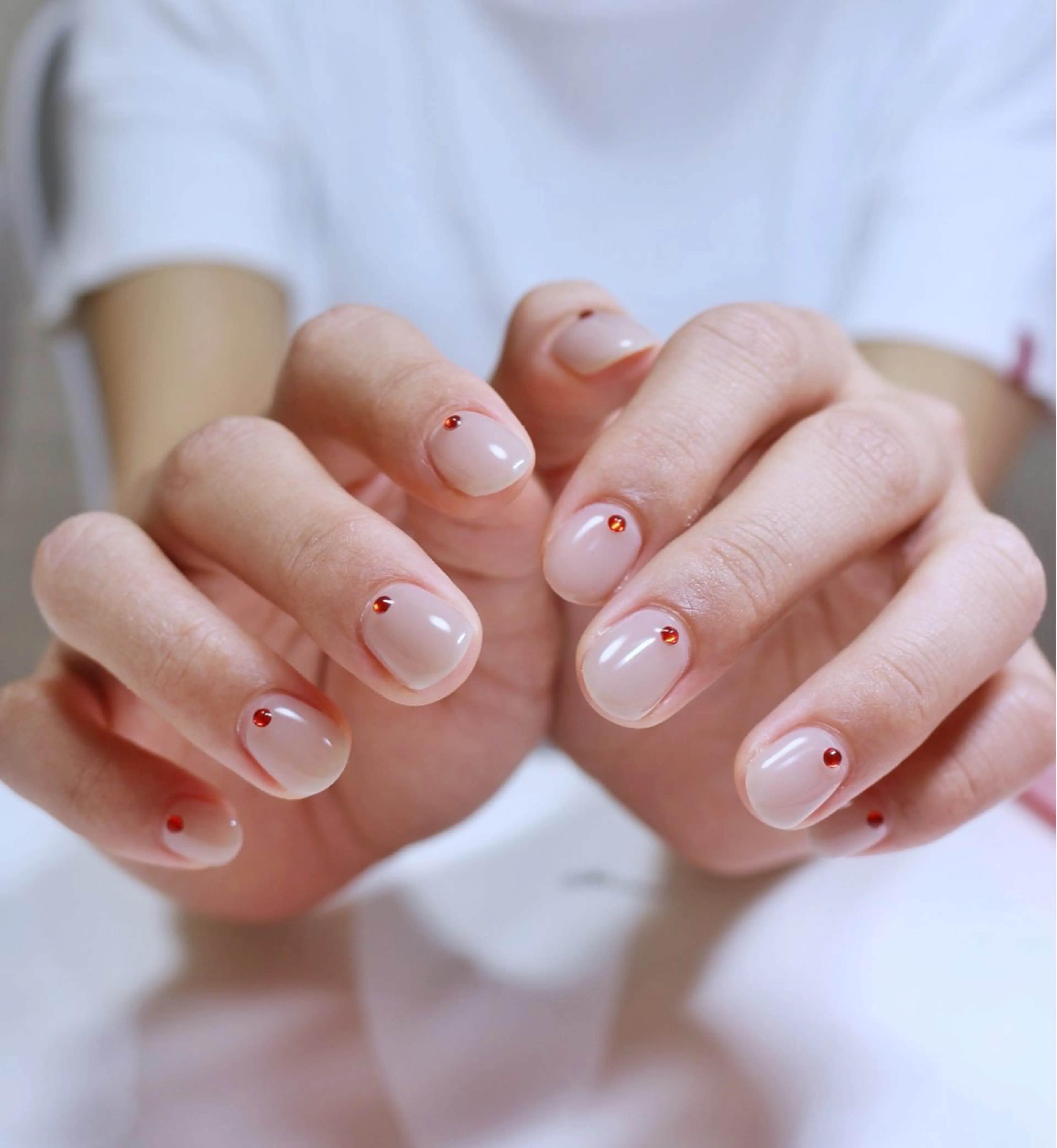 ネイル 韓国ネイル ワンカラーネイル シンプルネイル ワンホンネイル ハンドネイル Baku Nailsのネイルデザイン