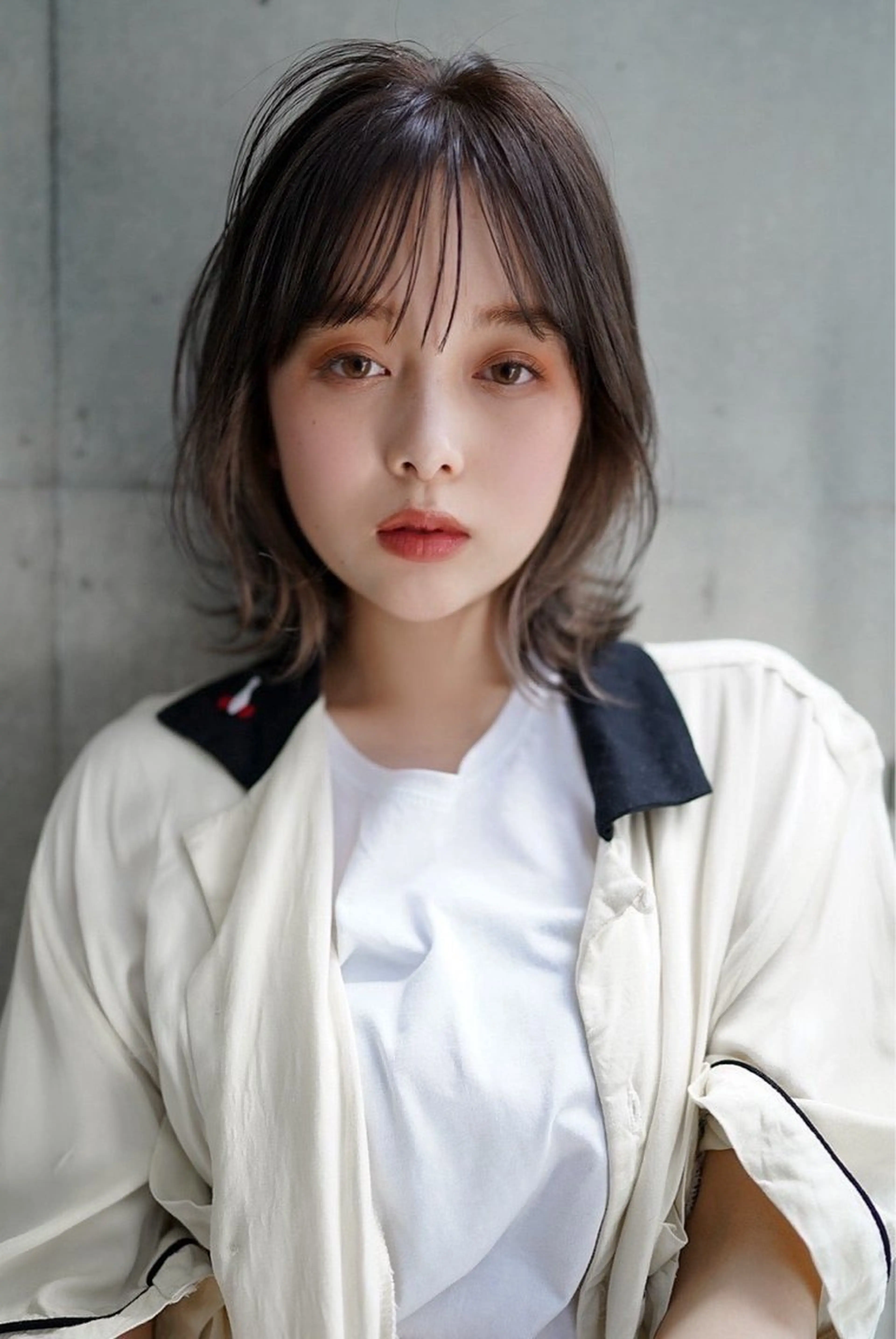 ミディアム カラー MISAKI🪐 縮毛矯正のヘアスタイル