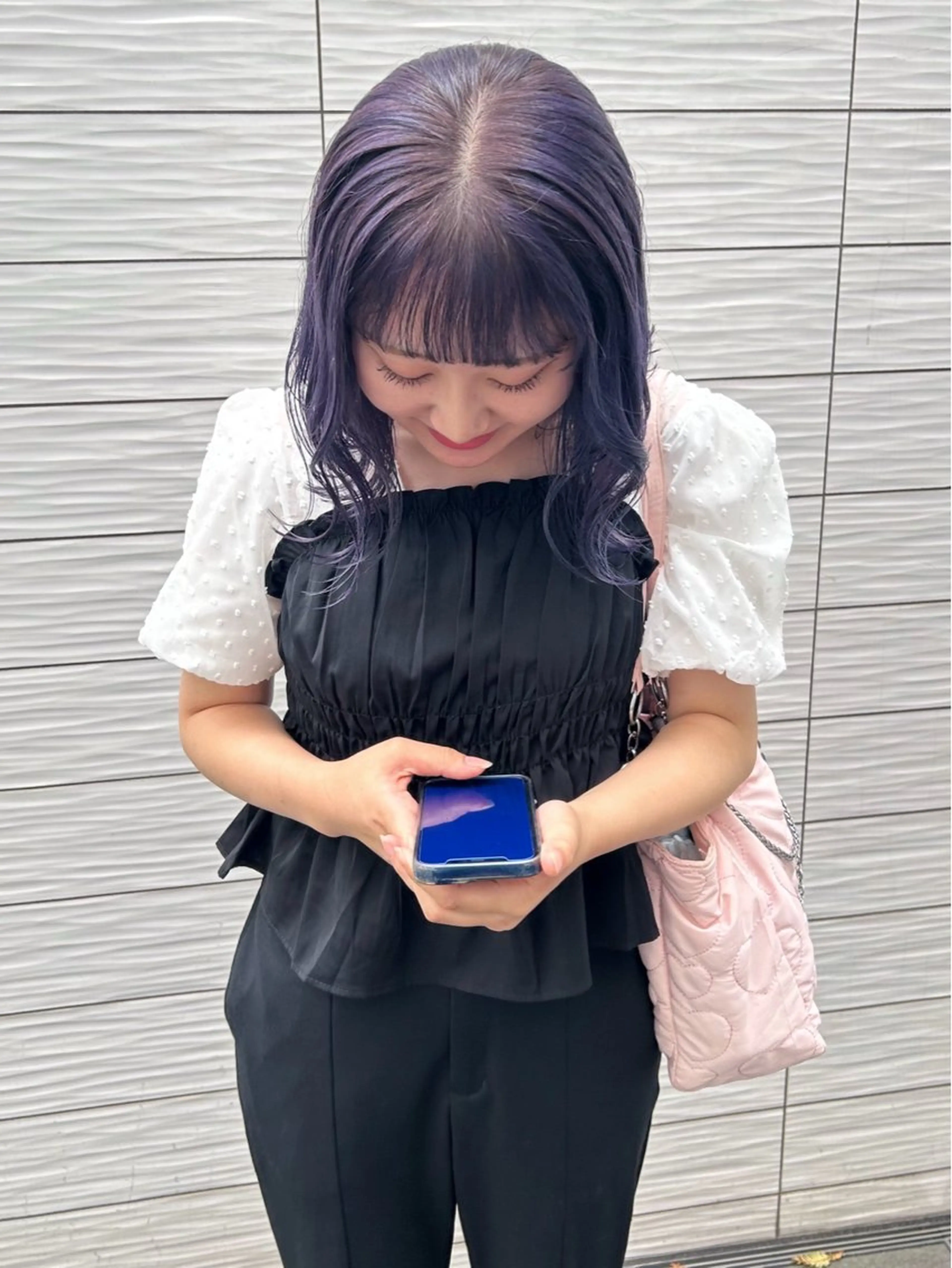 セミロング カラー ブリーチ ラベンダーカラー カット ヘアカラー 透明感カラー/ 髪質改善✨️💞萌愛のヘアスタイル