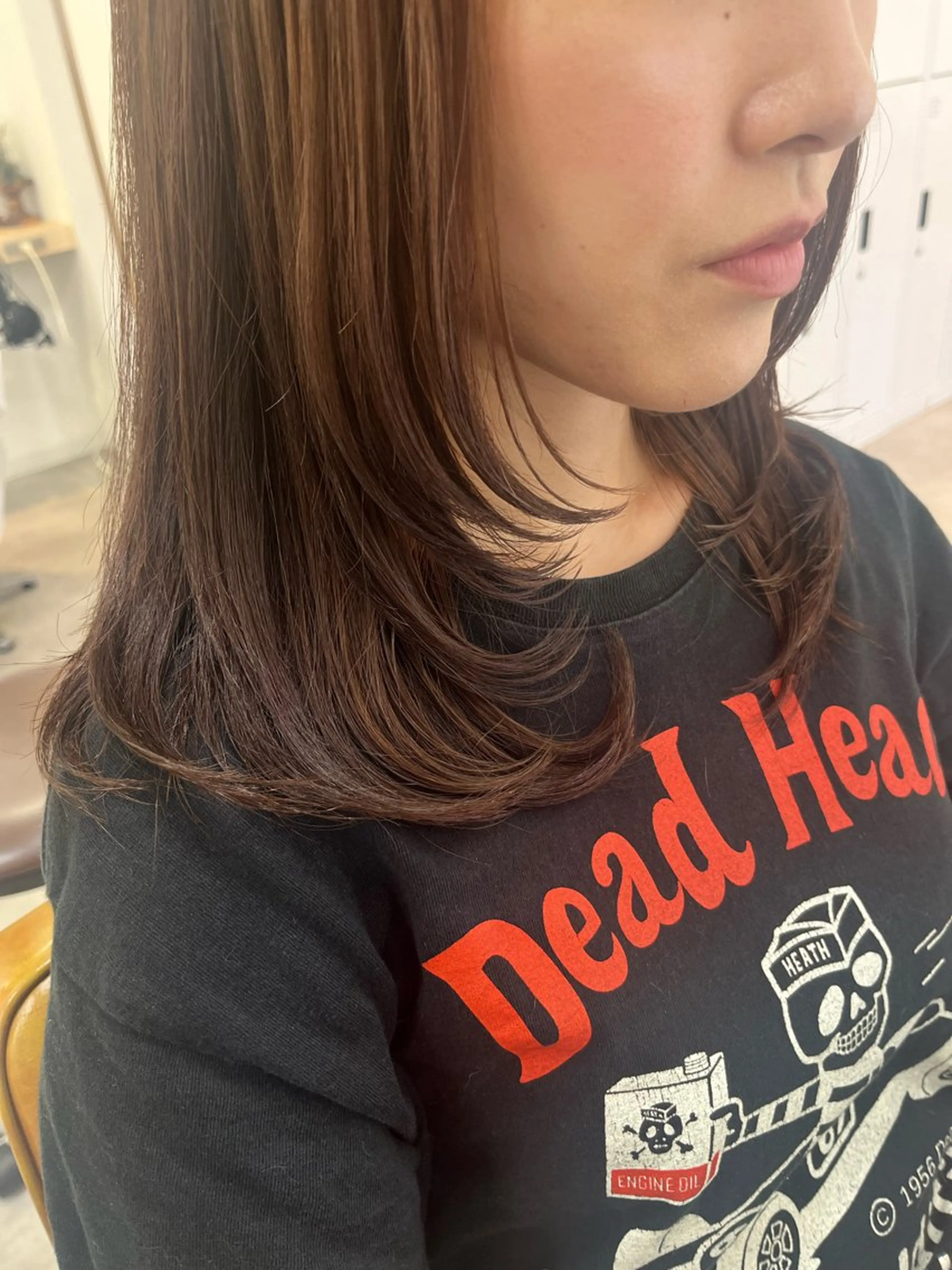 ロング 顔周りカット レイヤーカット ワンホンレイヤー Hikari /赤み消しカラーのヘアスタイル