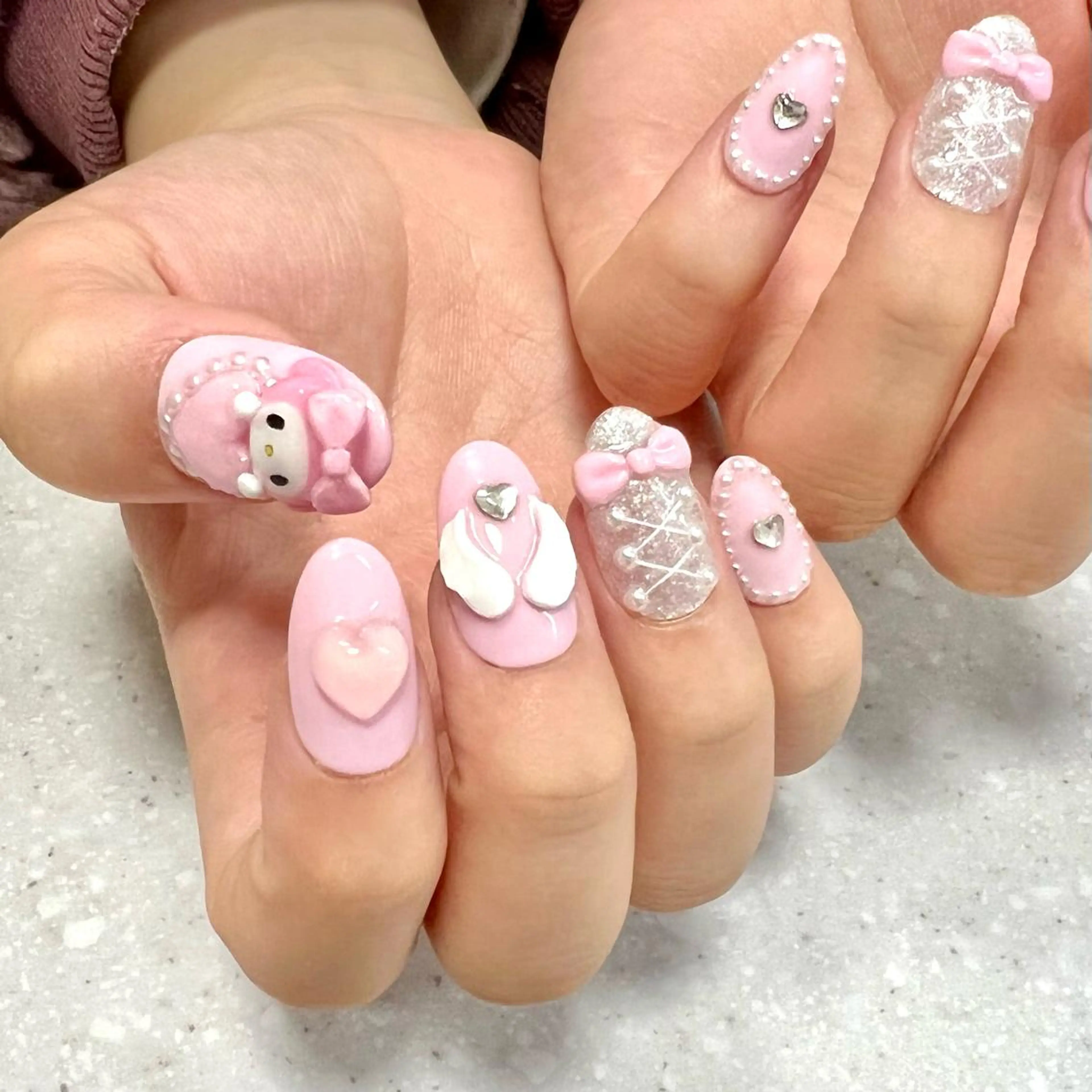 ネイル ピンク ネイルチップ ステラ marikominoのネイルデザイン