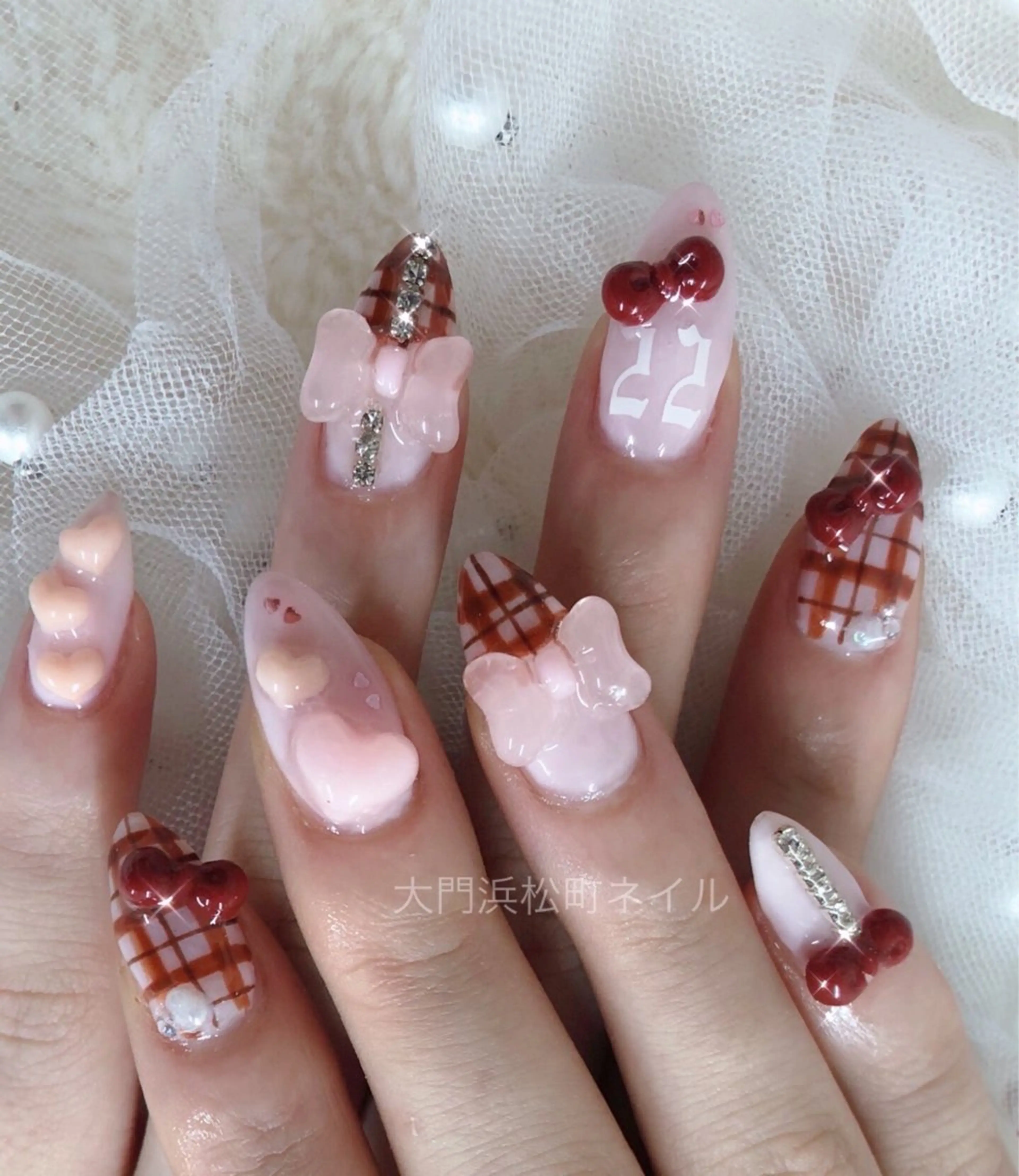 ネイル フレンチネイル ガラスフレンチ マグネットネイル マグネットフレンチ ミラーネイル ハンドネイル ハンドケア 大門浜松町 ネイルのネイルデザイン