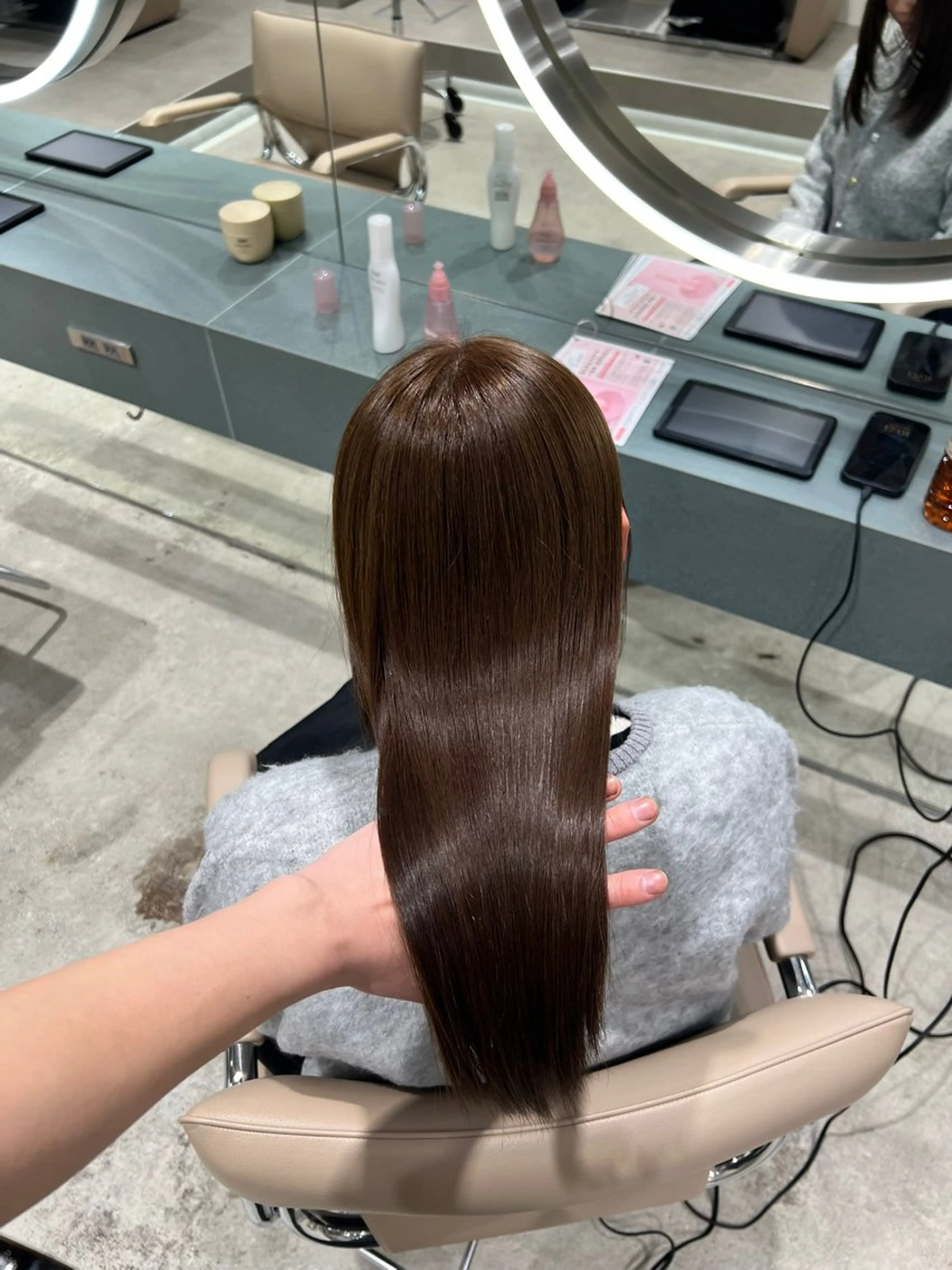 ミディアム カラー ヘアカラー トリートメント ✨髪質改善 縮毛矯正 艶髪 立川美容室✨のヘアスタイル